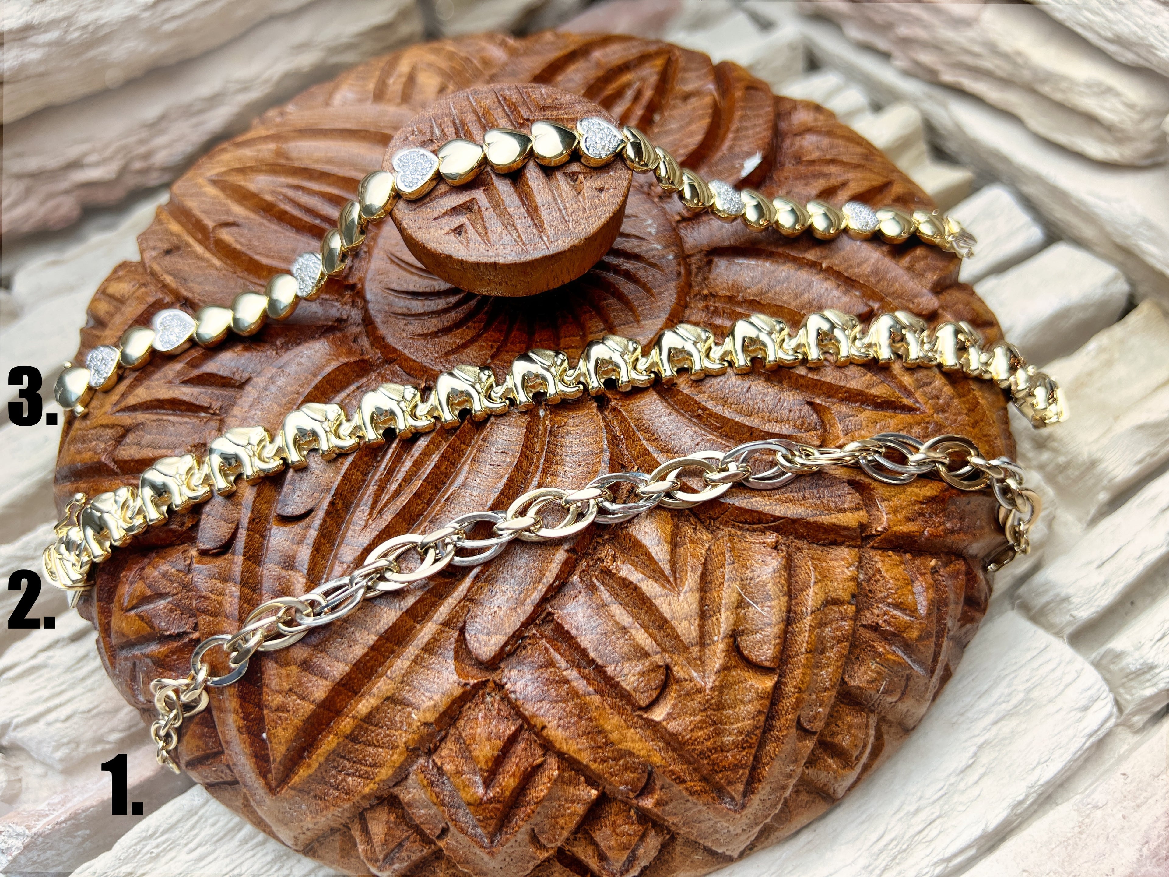 375er Goldarmband - Bicolor - Modern - Länge: 17,5-19 cm - Breite: 8 mm - Gewicht: 4,2 Gramm