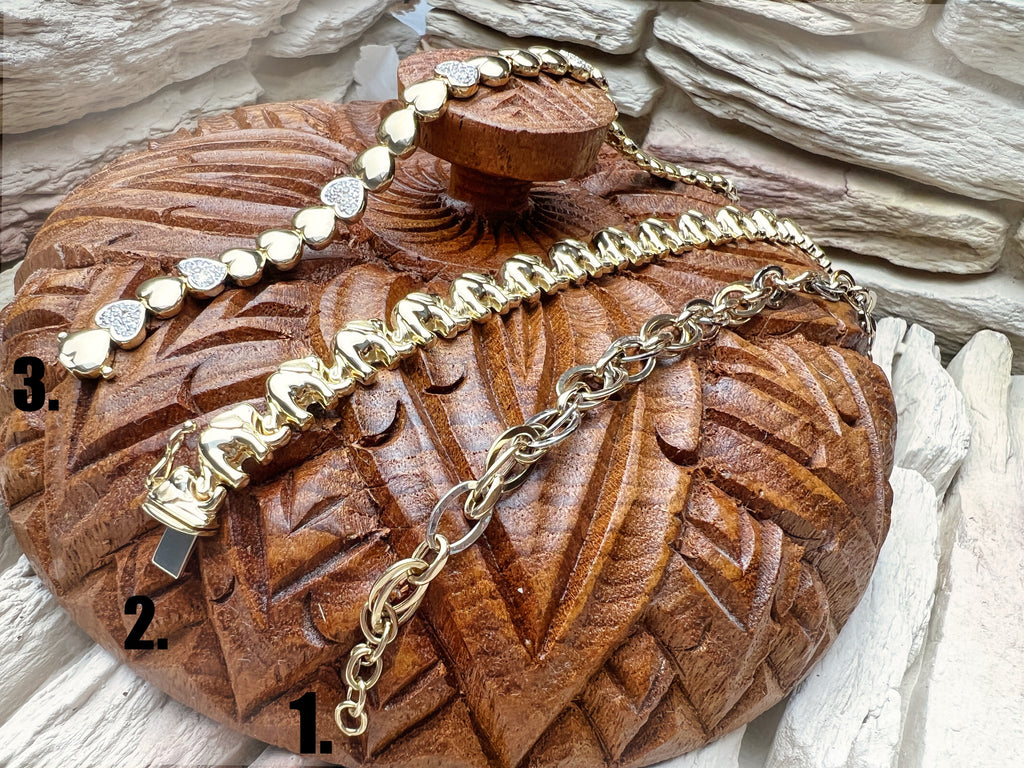 375er Goldarmband - Bicolor - Modern - Länge: 17,5-19 cm - Breite: 8 mm - Gewicht: 4,2 Gramm