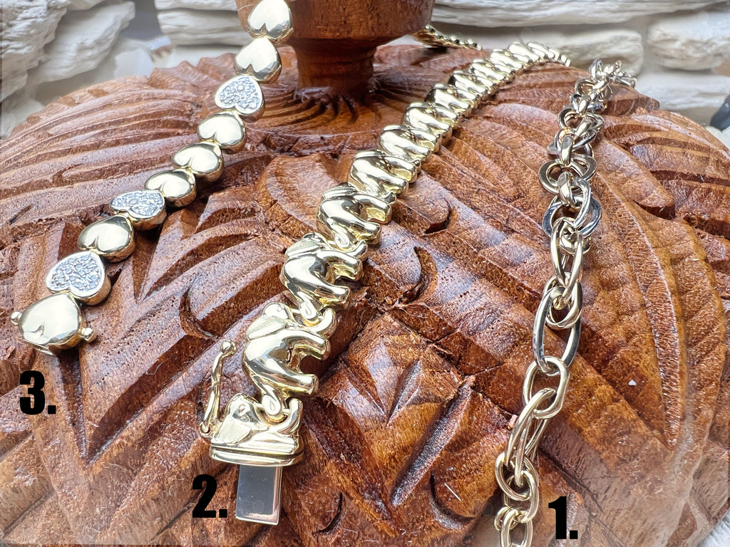 375er Goldarmband - Bicolor - Modern - Länge: 17,5-19 cm - Breite: 8 mm - Gewicht: 4,2 Gramm