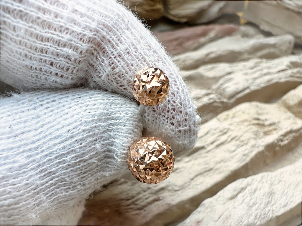 Doppelohrringe Kugeln 585er Roségold - UNIKAT