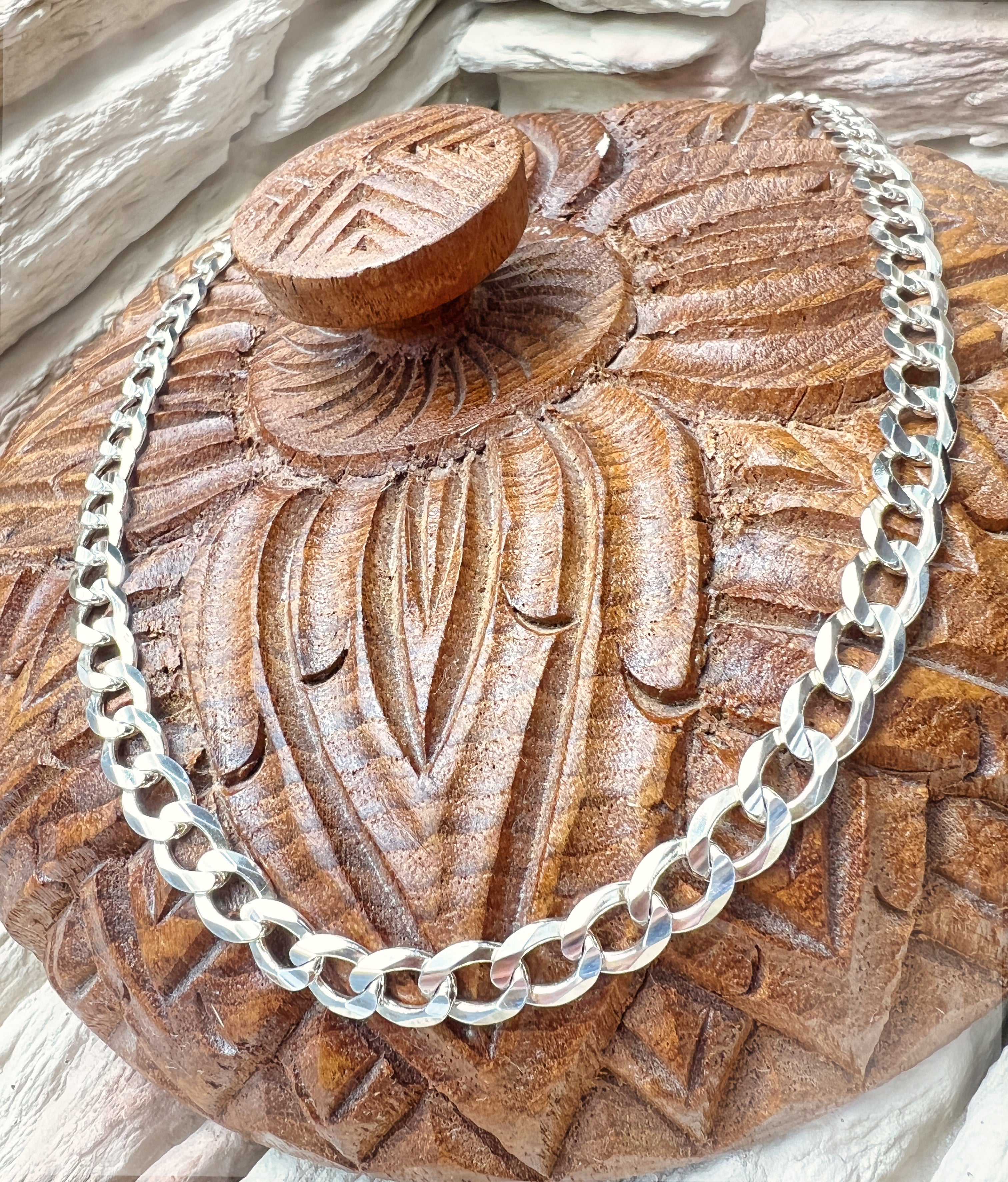 Massive Panzerkette aus 925er Sterling Silber – 50 cm | 8 mm