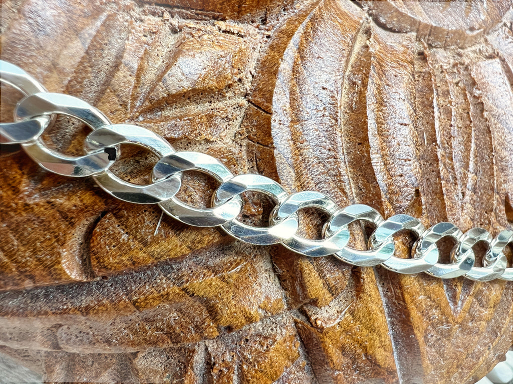 Massive Panzerkette aus 925er Sterling Silber – 50 cm | 8 mm