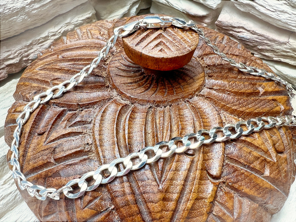 Massive Panzerkette aus 925er Sterling Silber – 50 cm | 8 mm