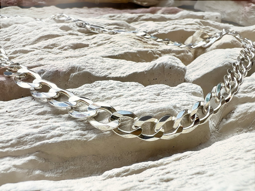 Massive Panzerkette aus 925er Sterling Silber – 50 cm | 8 mm