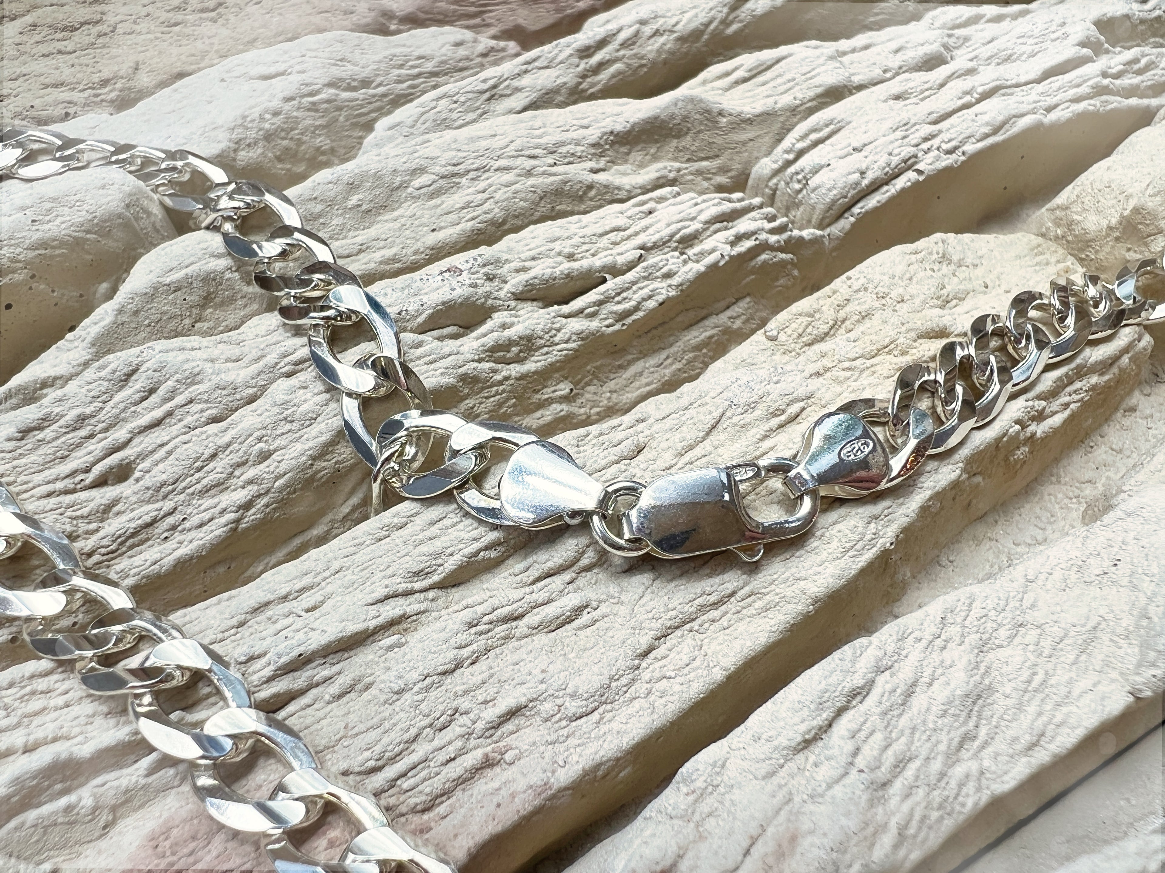 Massive Panzerkette aus 925er Sterling Silber – 50 cm | 8 mm