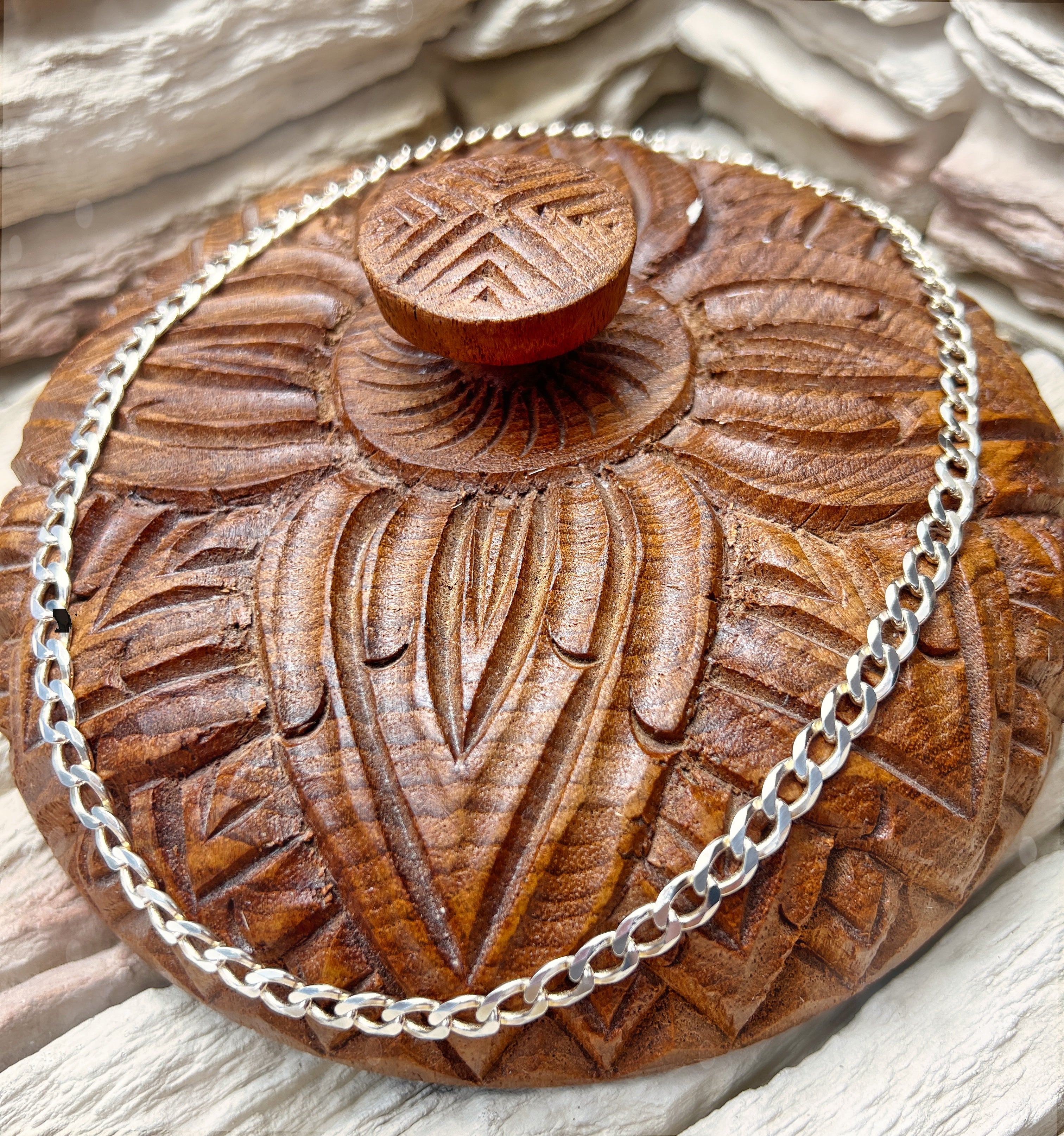 Massive Panzerkette aus 925er Sterling Silber – 50 cm | 7 mm