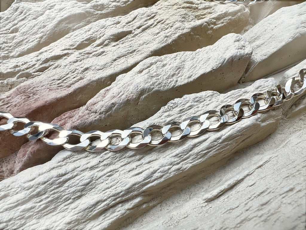 Massive Panzerkette aus 925er Sterling Silber – 50 cm | 7 mm