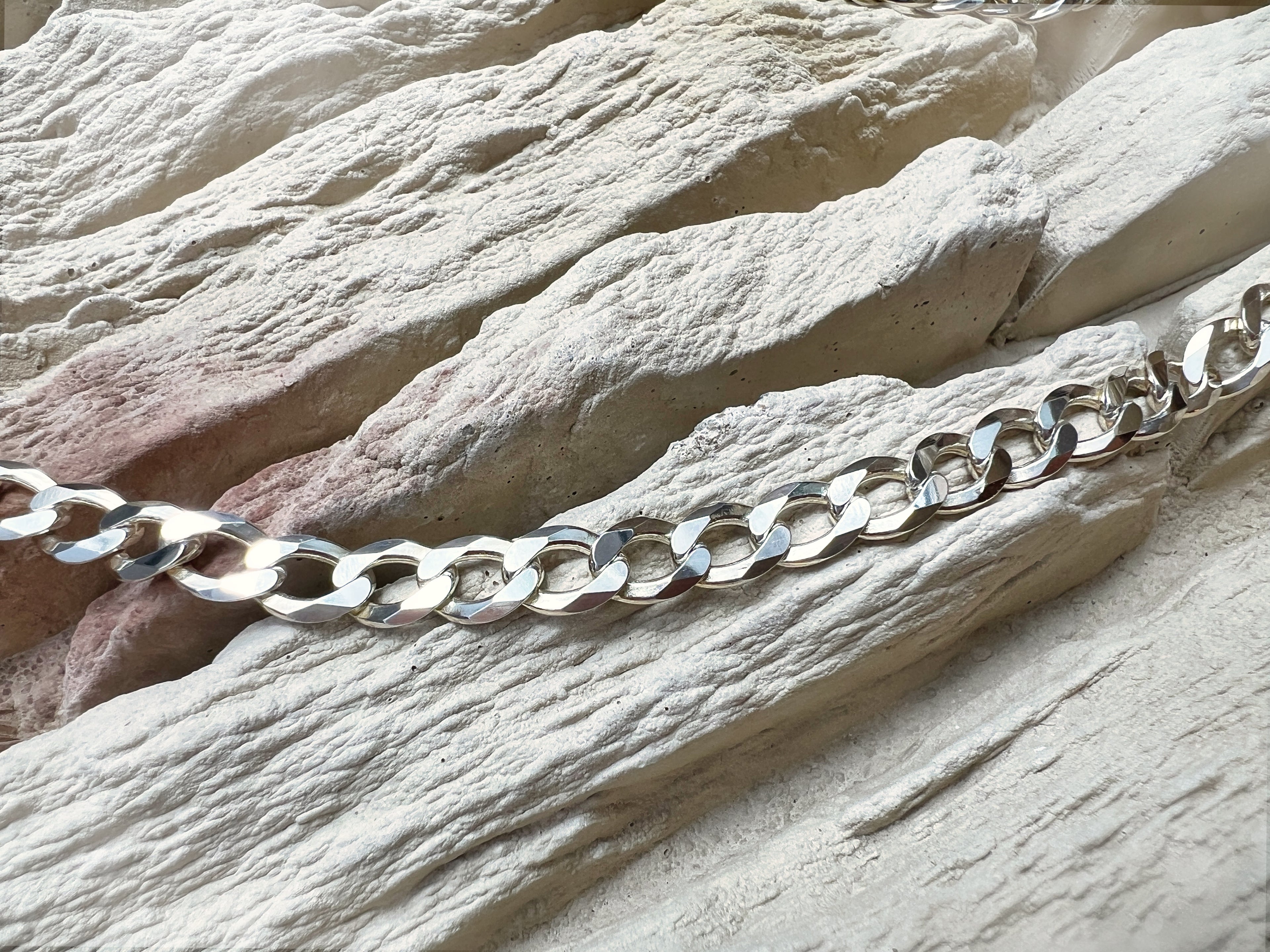 Massive Panzerkette aus 925er Sterling Silber – 50 cm | 7 mm