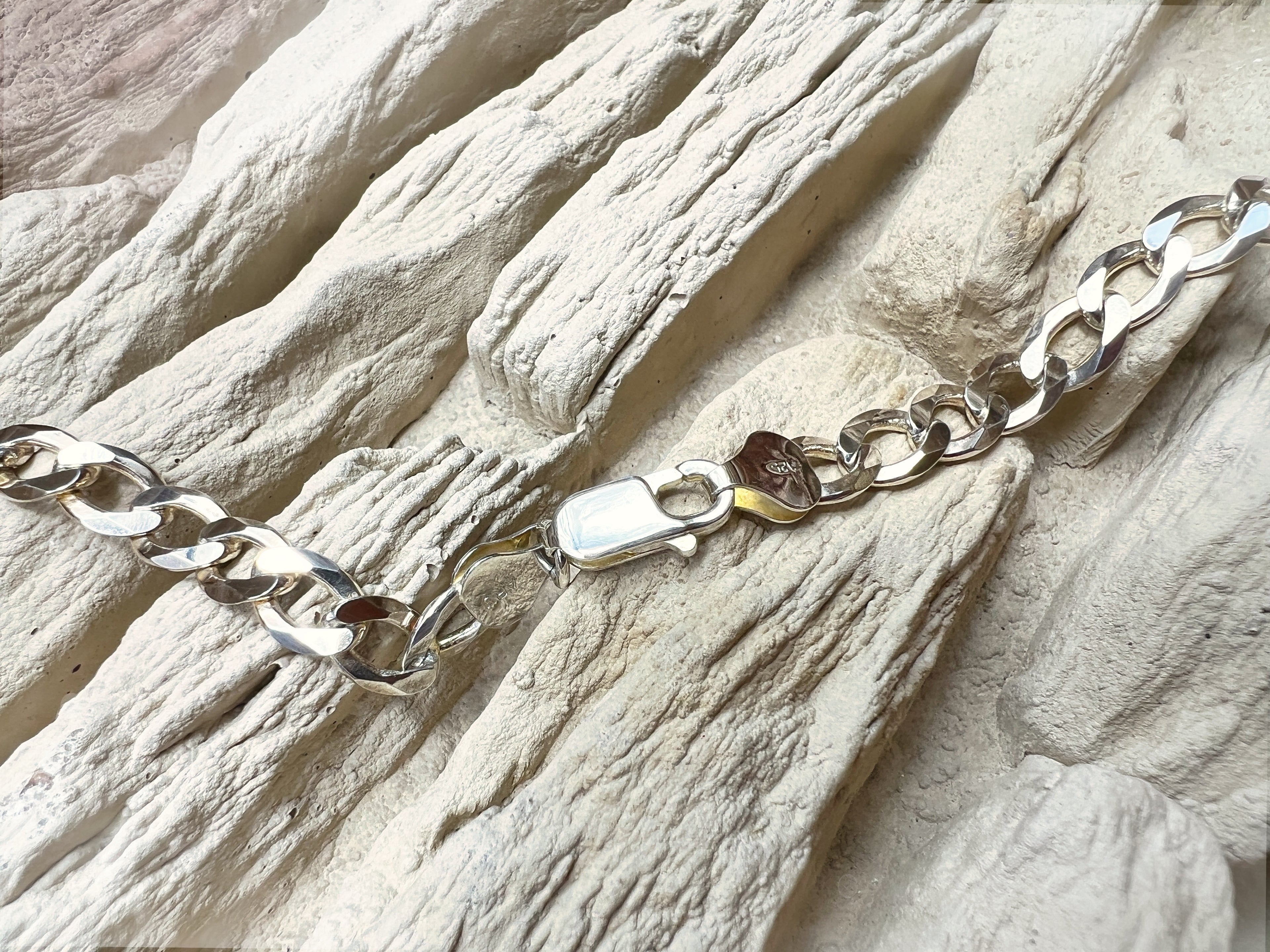 Massive Panzerkette aus 925er Sterling Silber – 50 cm | 7 mm