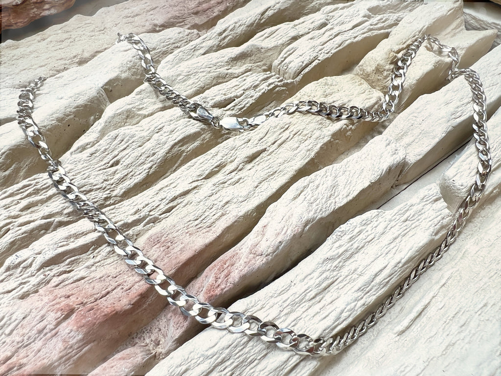 Massive Panzerkette aus 925er Sterling Silber – 50&60 cm | 5 mm