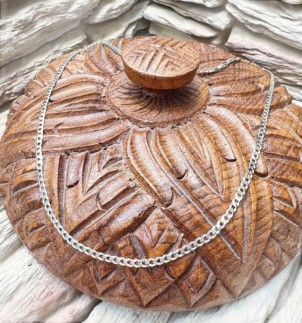 Massive Panzerkette aus 925er Sterling Silber – 50 cm | 3 mm