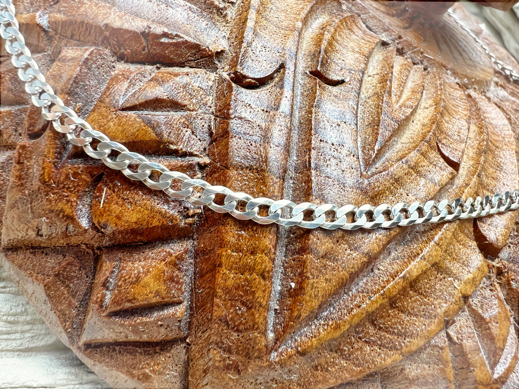 Massive Panzerkette aus 925er Sterling Silber – 50 cm | 3 mm