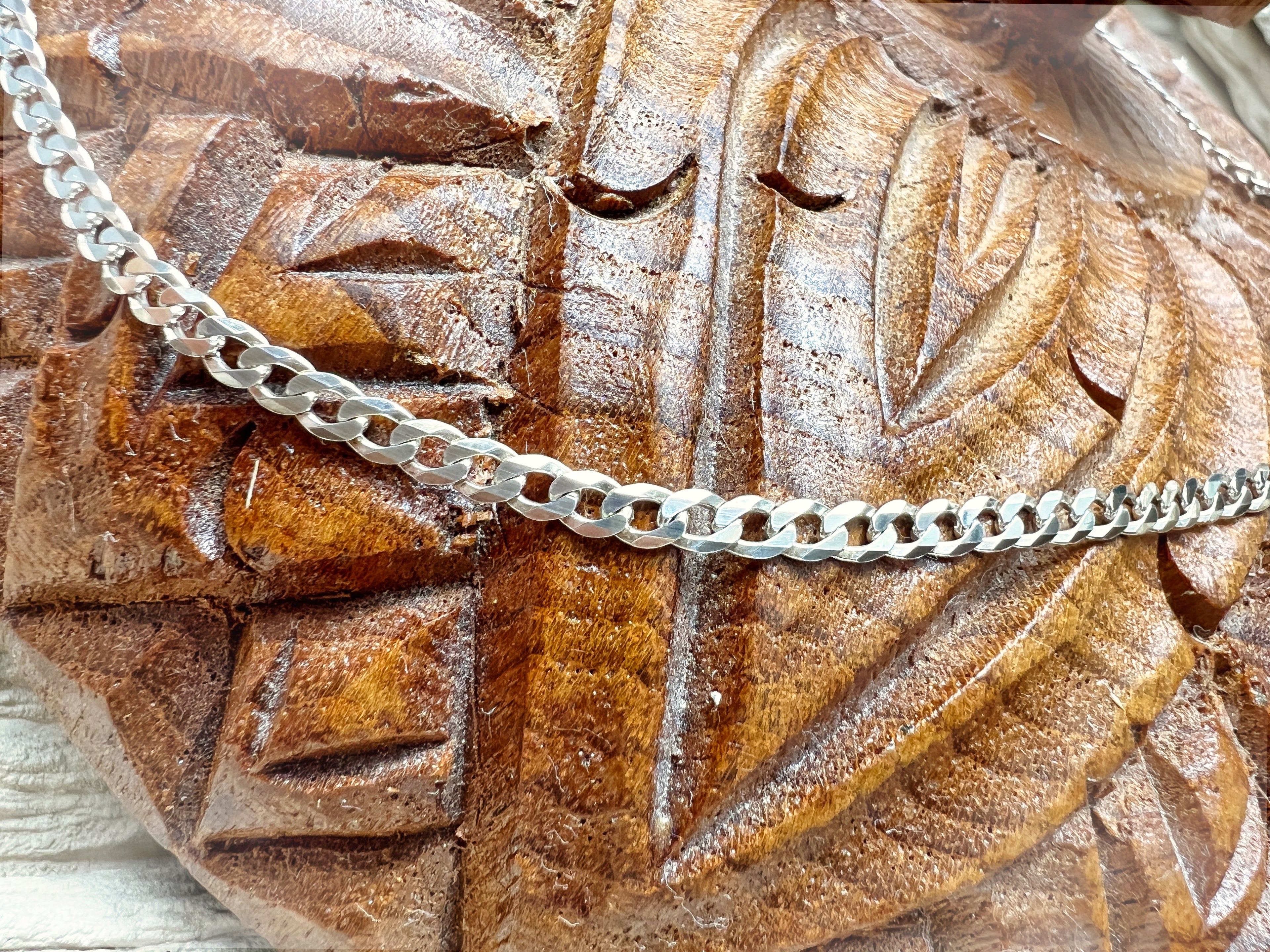 Massive Panzerkette aus 925er Sterling Silber – 50 cm | 3 mm