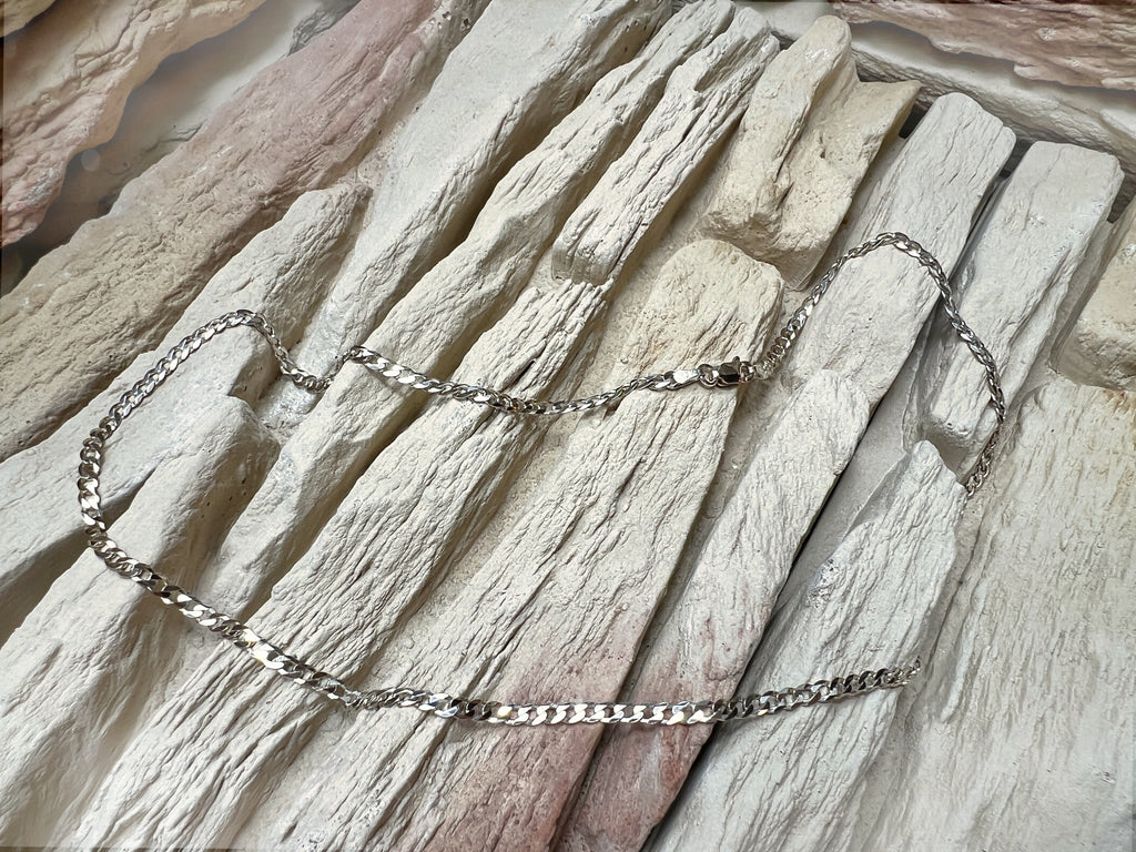 Massive Panzerkette aus 925er Sterling Silber – 50 cm | 3 mm