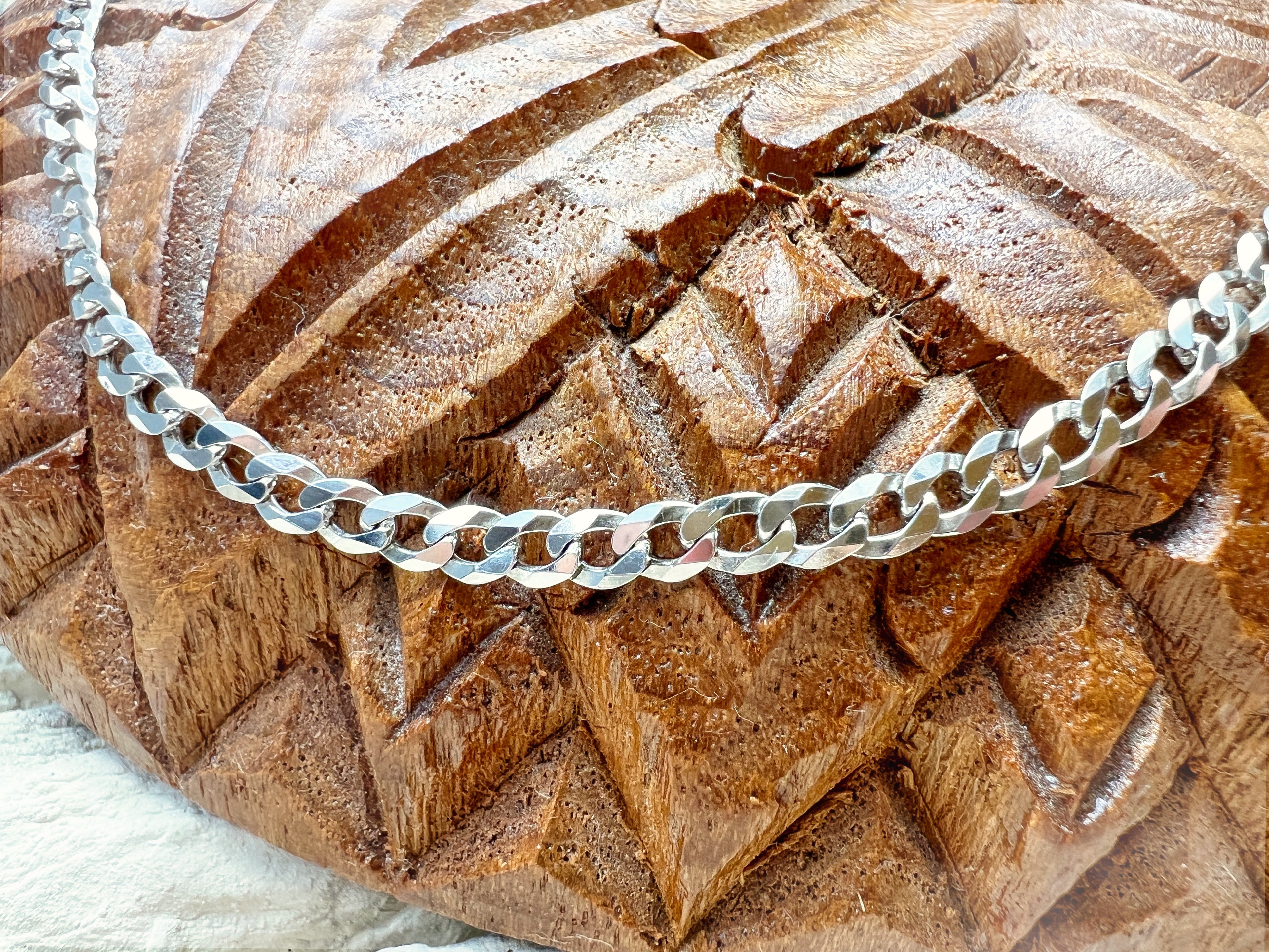 Massive Panzerkette aus 925er Sterling Silber – 70 cm | 4 mm