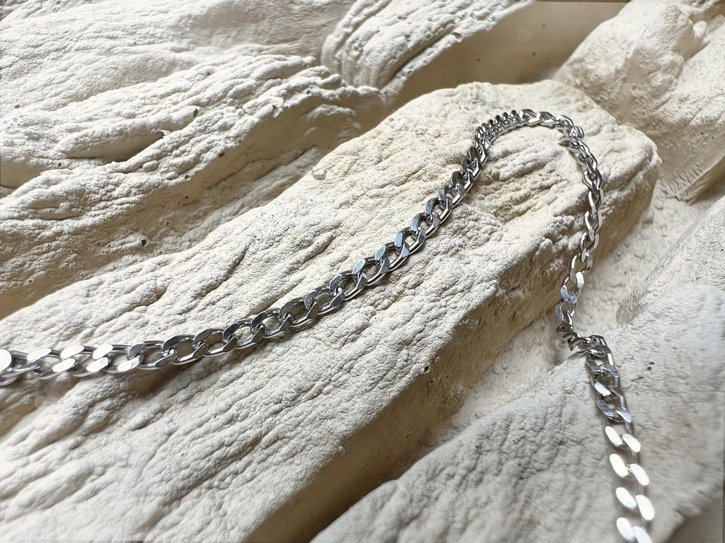 Massive Panzerkette aus 925er Sterling Silber – 45 cm | 2 mm