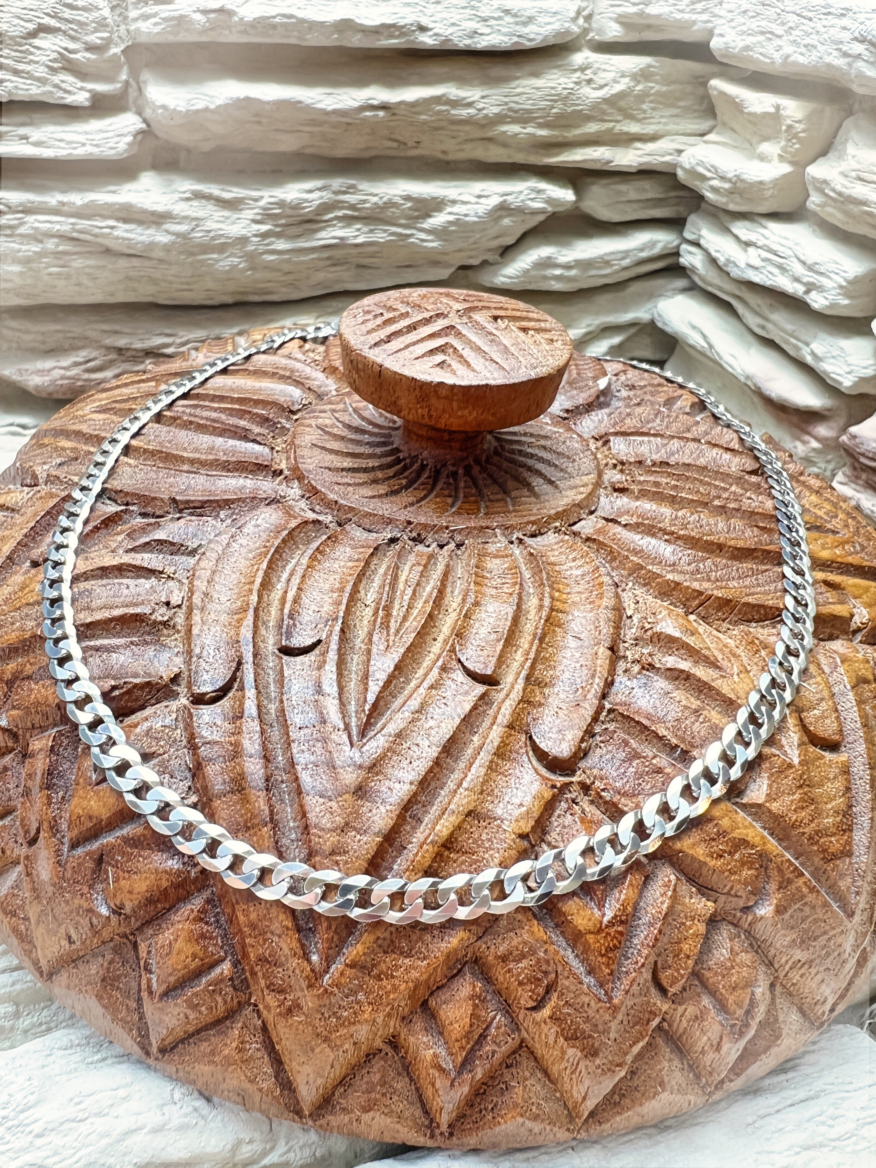 Massive Panzerkette aus 925er Sterling Silber – 45 cm | 5 mm