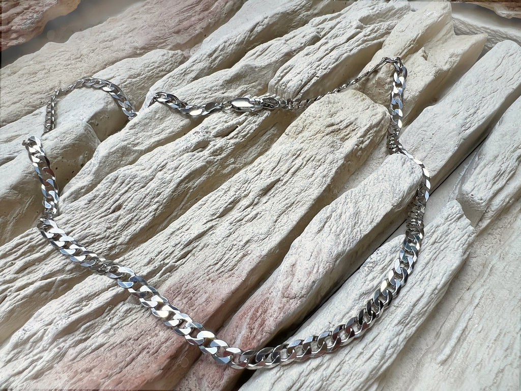 Massive Panzerkette aus 925er Sterling Silber – 45 cm | 5 mm