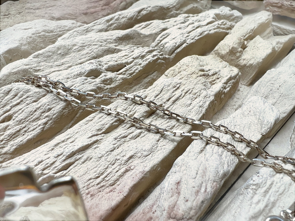 Massive Ankerkette mit Rasierklinge - 925er Sterling Silber – 55 cm | 2 mm