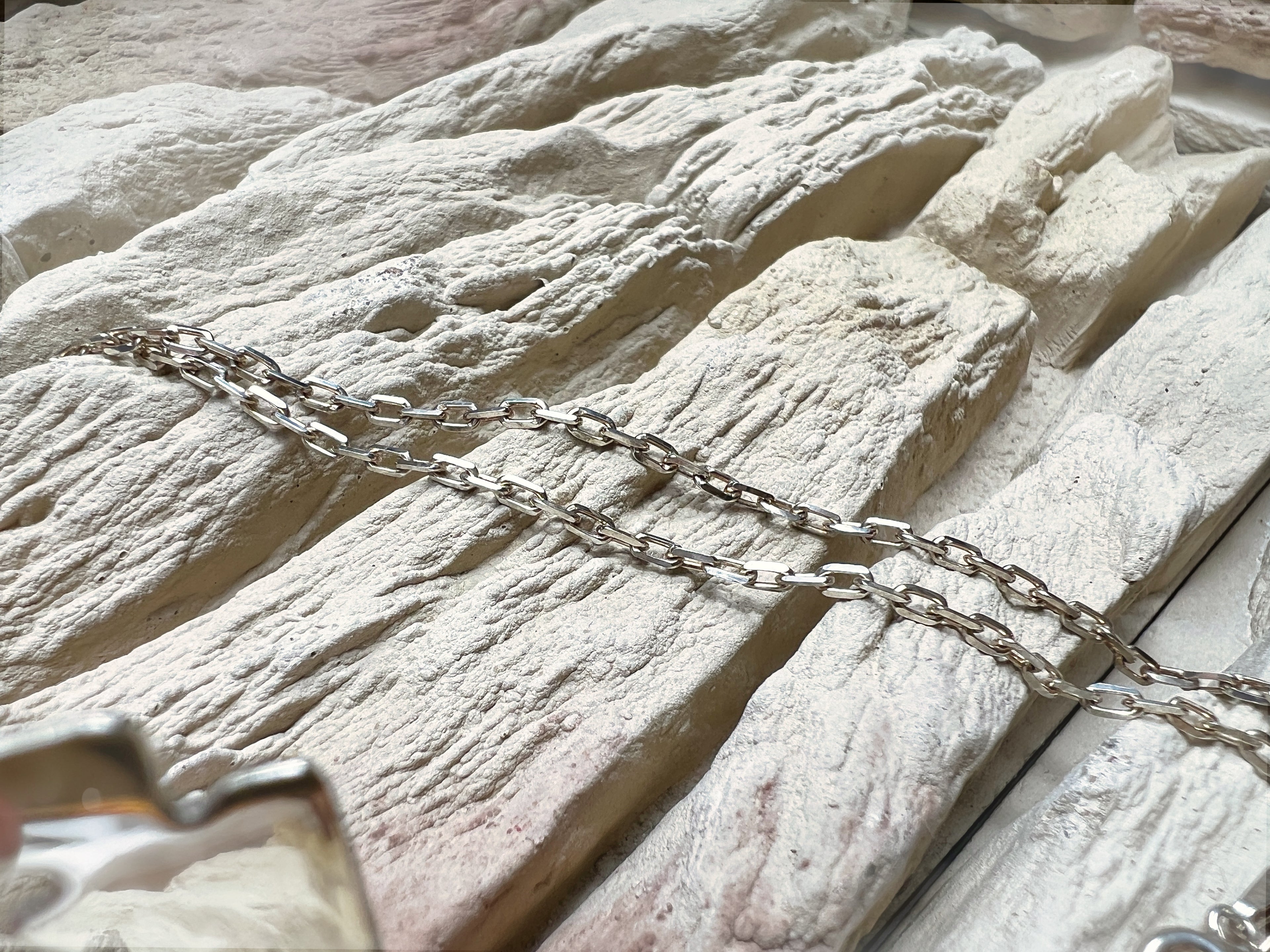 Massive Ankerkette mit Rasierklinge - 925er Sterling Silber – 55 cm | 2 mm