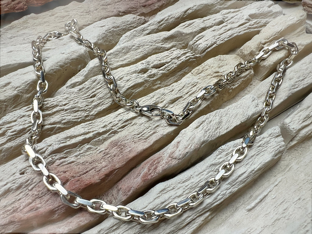 Massive Ankerkette aus 925er Sterling Silber – 60 cm | 5 mm / 60 Gramm