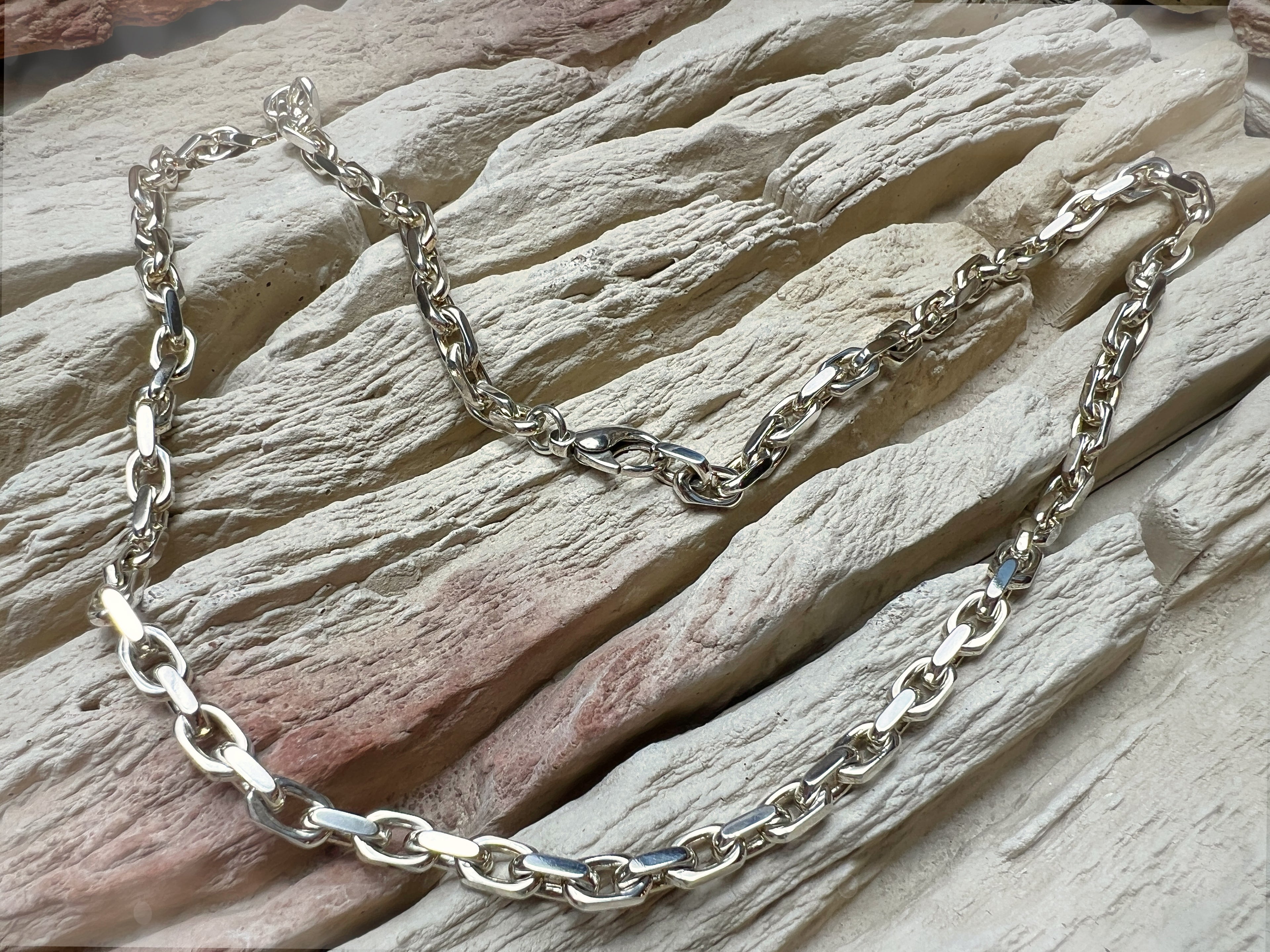 Massive Ankerkette aus 925er Sterling Silber – 60 cm | 5 mm / 60 Gramm