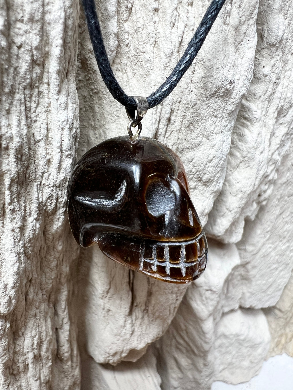 Halsband/Halskette Totenkopf 925er Sterling Silber – Tigerauge