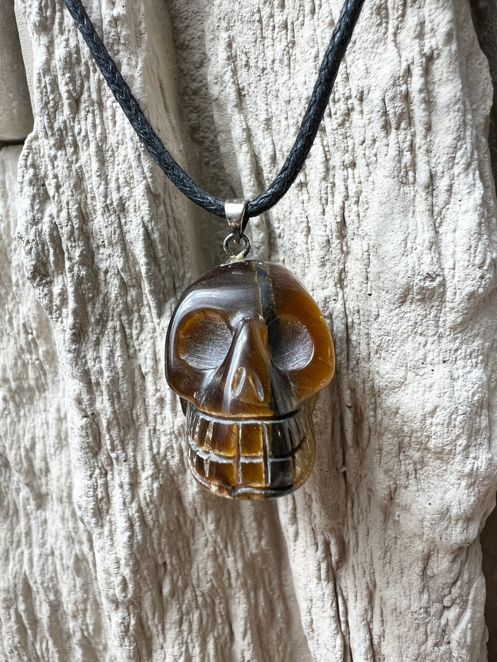 Halsband/Halskette Totenkopf 925er Sterling Silber – Tigerauge