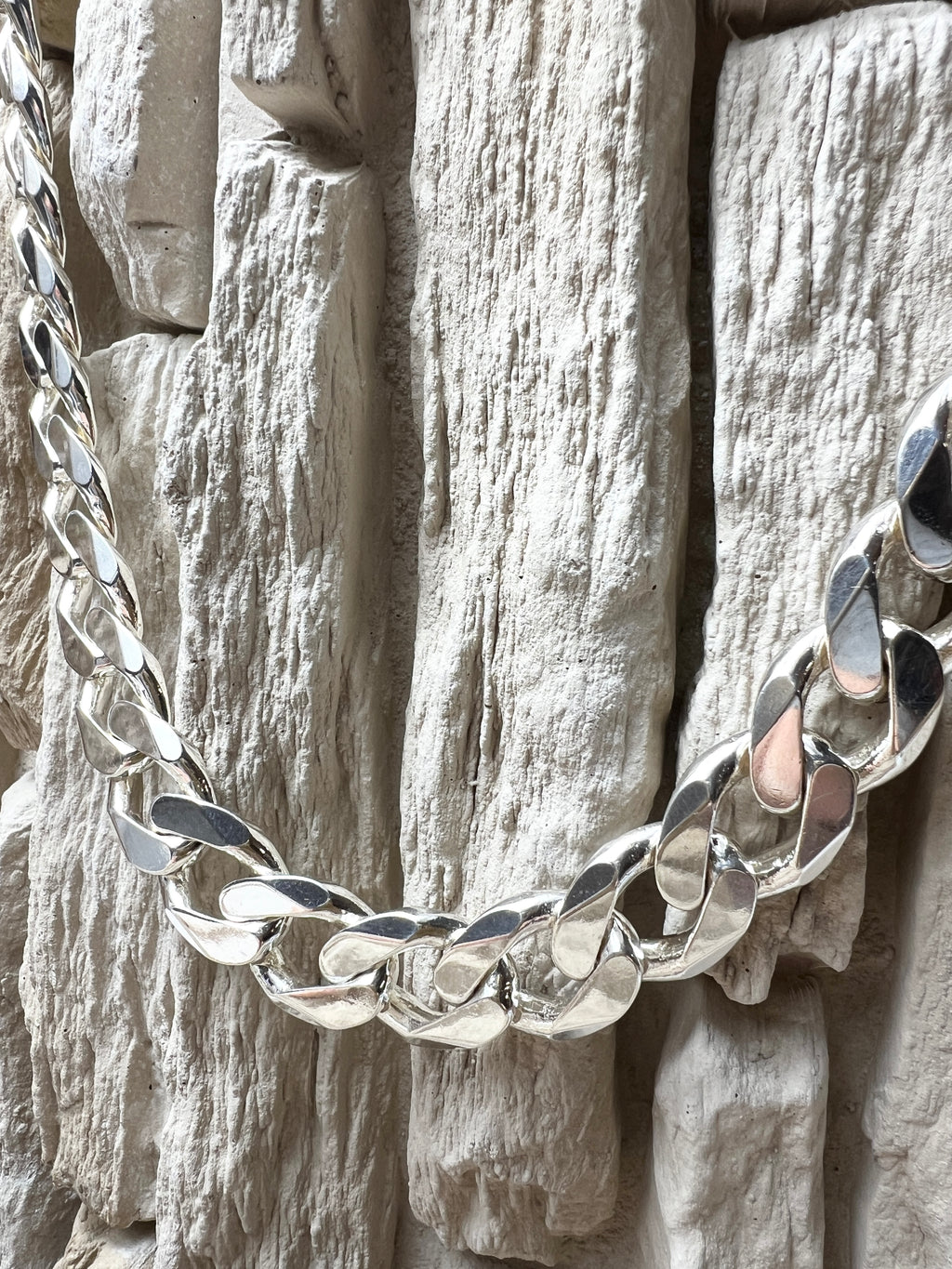 Massive Panzerkette aus 925er Sterling Silber – 60 cm | 15x25 mm / 241 Gramm