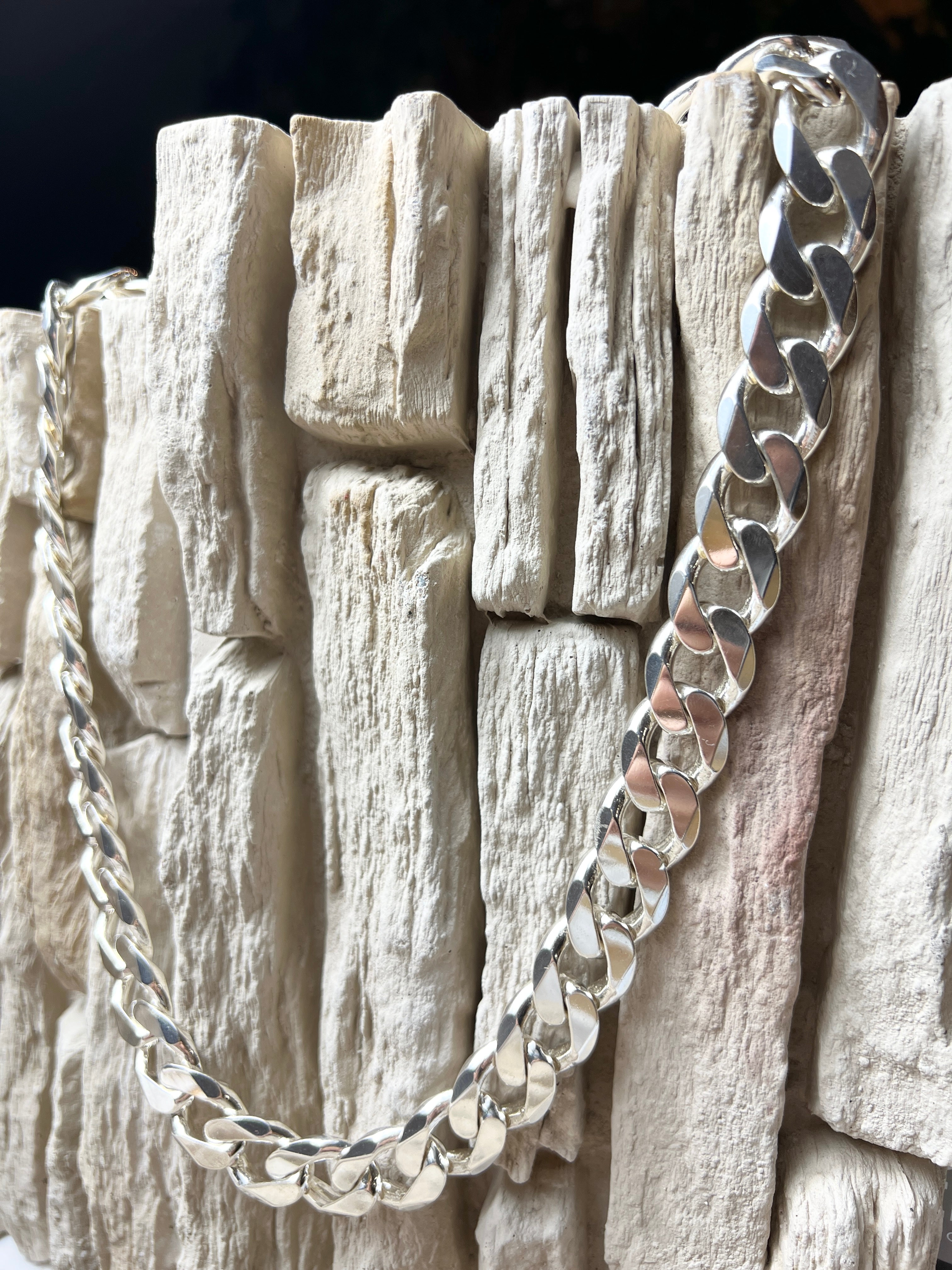 Massive Panzerkette aus 925er Sterling Silber – 60 cm | 15x25 mm / 241 Gramm
