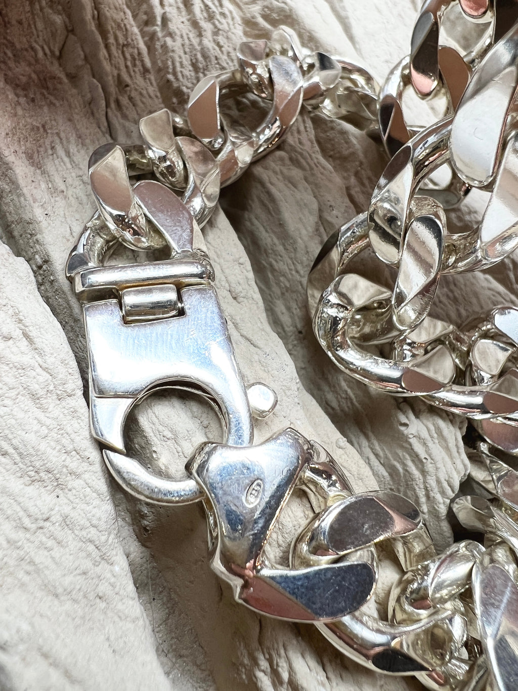 Massive Panzerkette aus 925er Sterling Silber – 60 cm | 15x25 mm / 241 Gramm