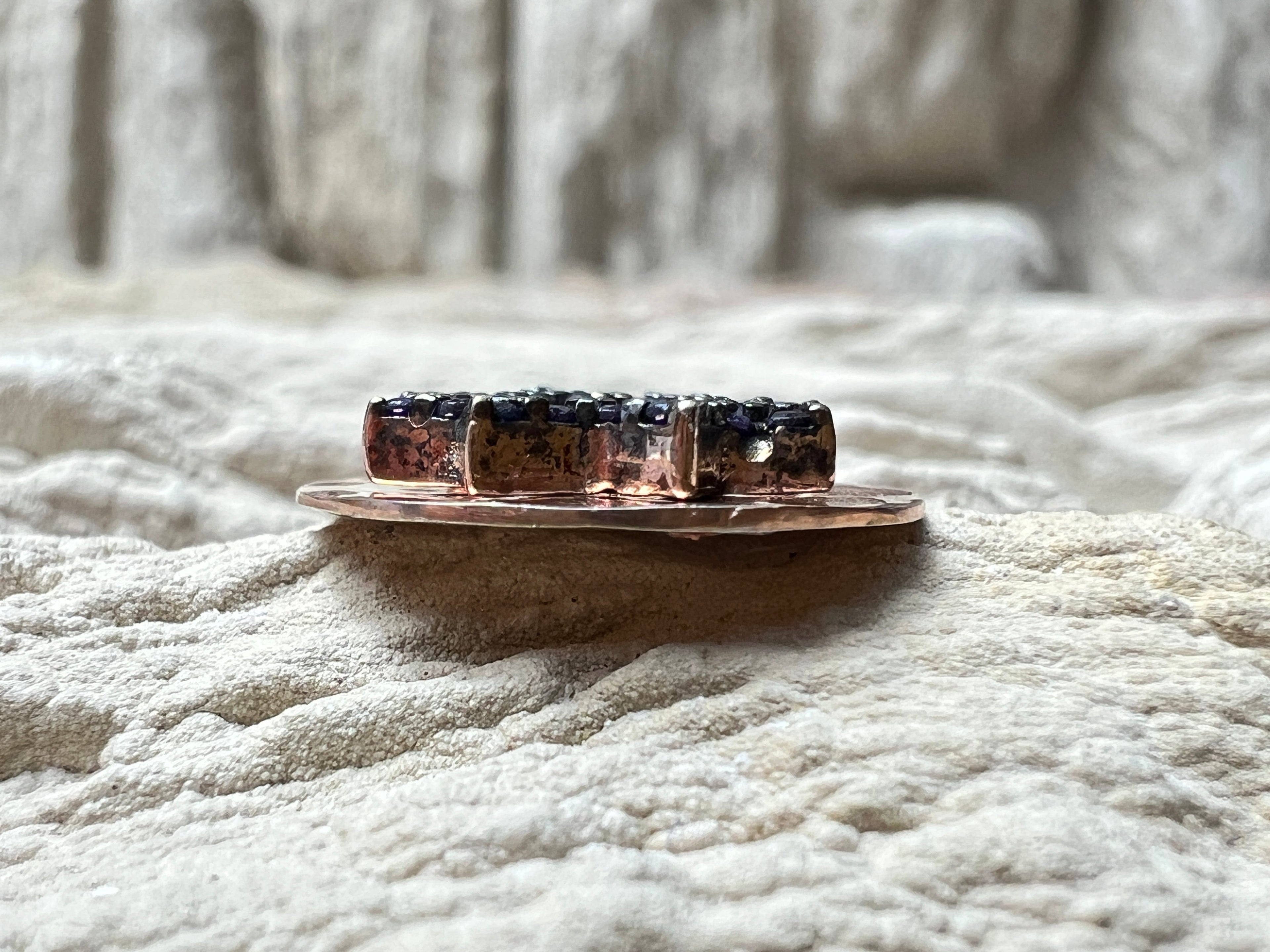 Rosé-vergoldete 925er Sterling Silber Ohrhänger - klarer Amethyst - UNIKAT