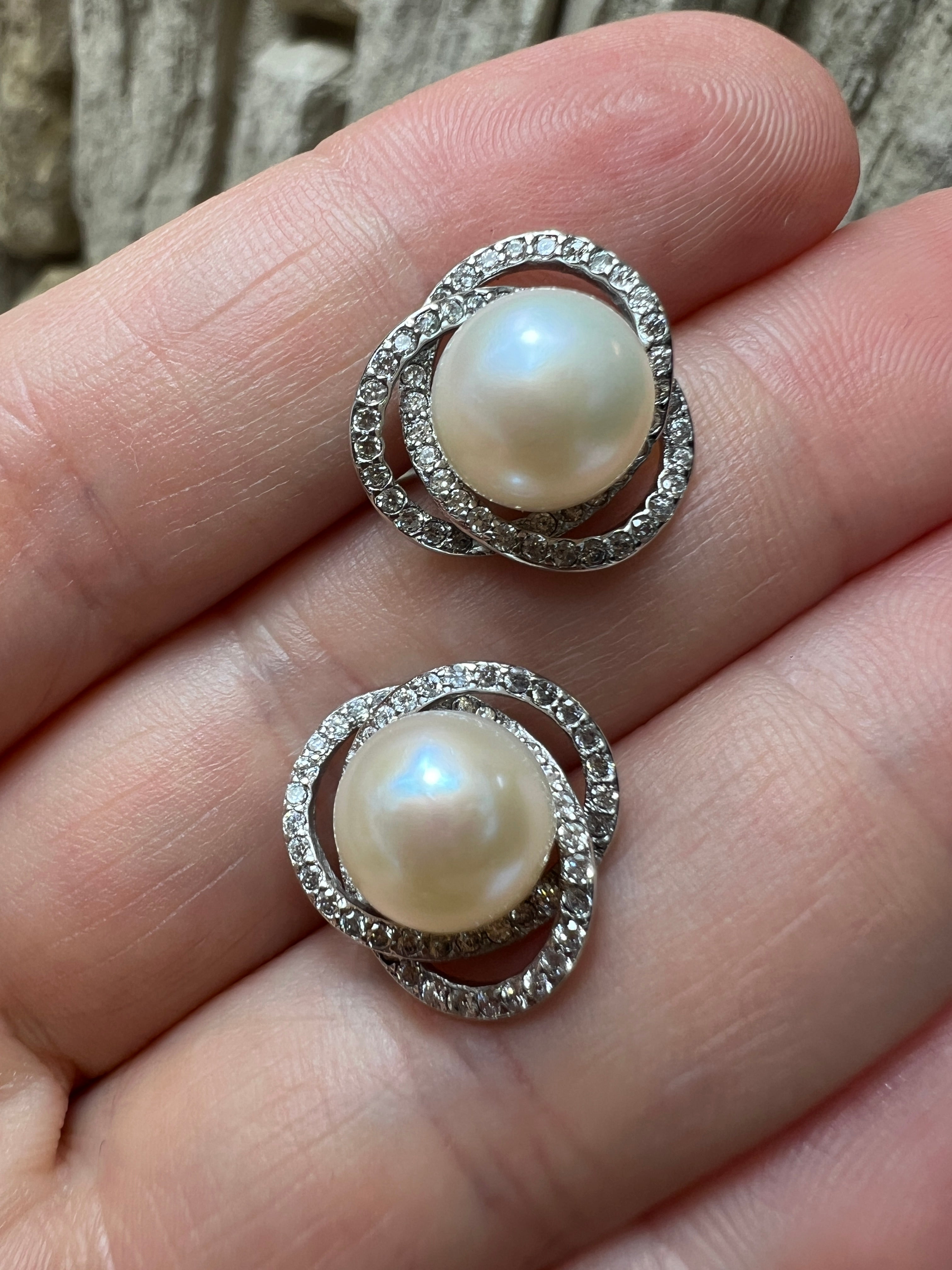 925er Sterling Silber Ohrringe - Süßwasser Zuchtperle - UNIKAT