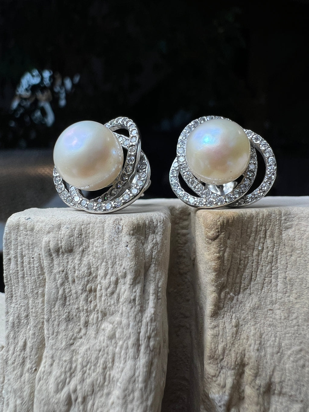 925er Sterling Silber Ohrringe - Süßwasser Zuchtperle - UNIKAT