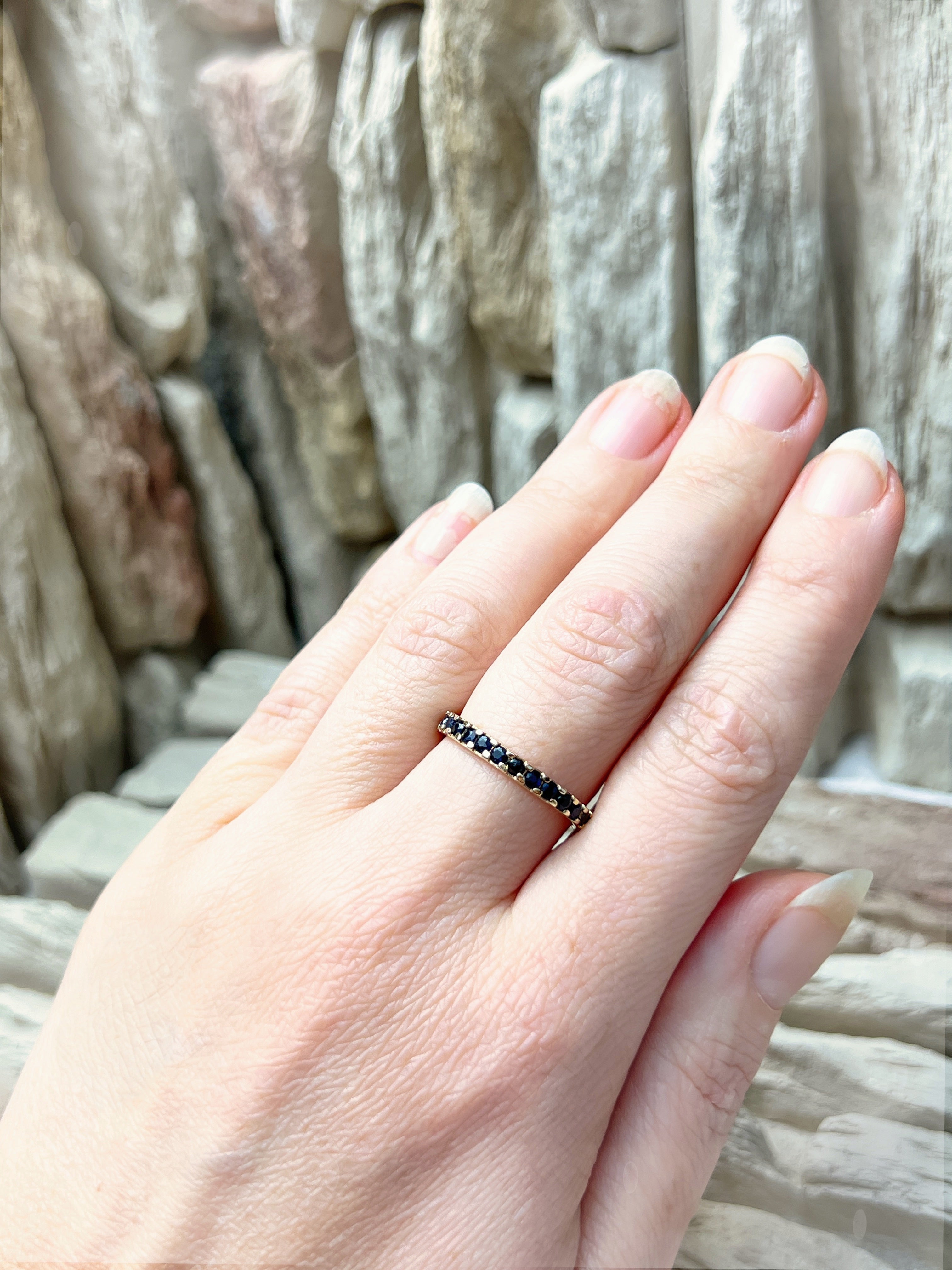 Memory-Ring aus 585er Gold mit funkelnden Saphiren – Nr. 59 (19)