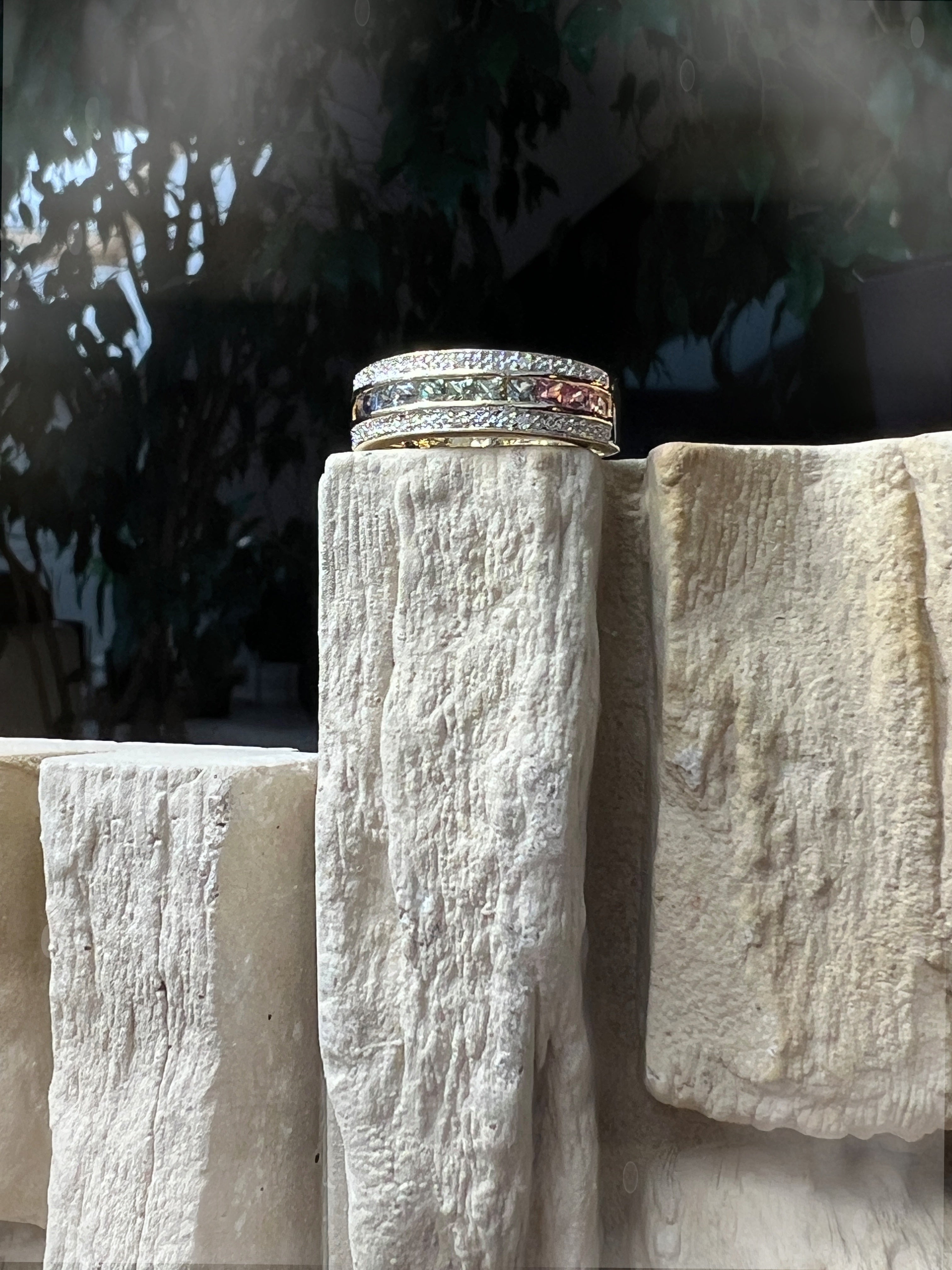 LUXUS-Ring aus 585er Gold mit Diamanten & Edelsteinen – Nr. 56 (16)