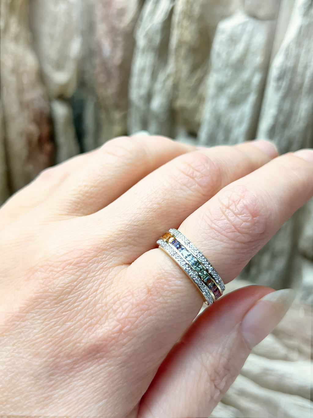 LUXUS-Ring aus 585er Gold mit Diamanten & Edelsteinen – Nr. 56 (16)