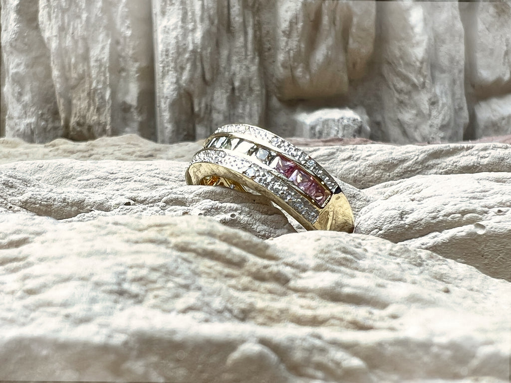 LUXUS-Ring aus 585er Gold mit Diamanten & Edelsteinen – Nr. 56 (16)