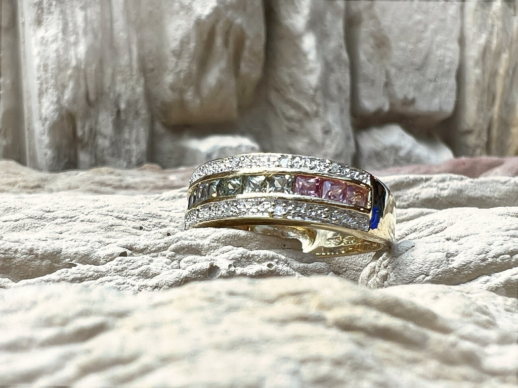 LUXUS-Ring aus 585er Gold mit Diamanten & Edelsteinen – Nr. 56 (16)