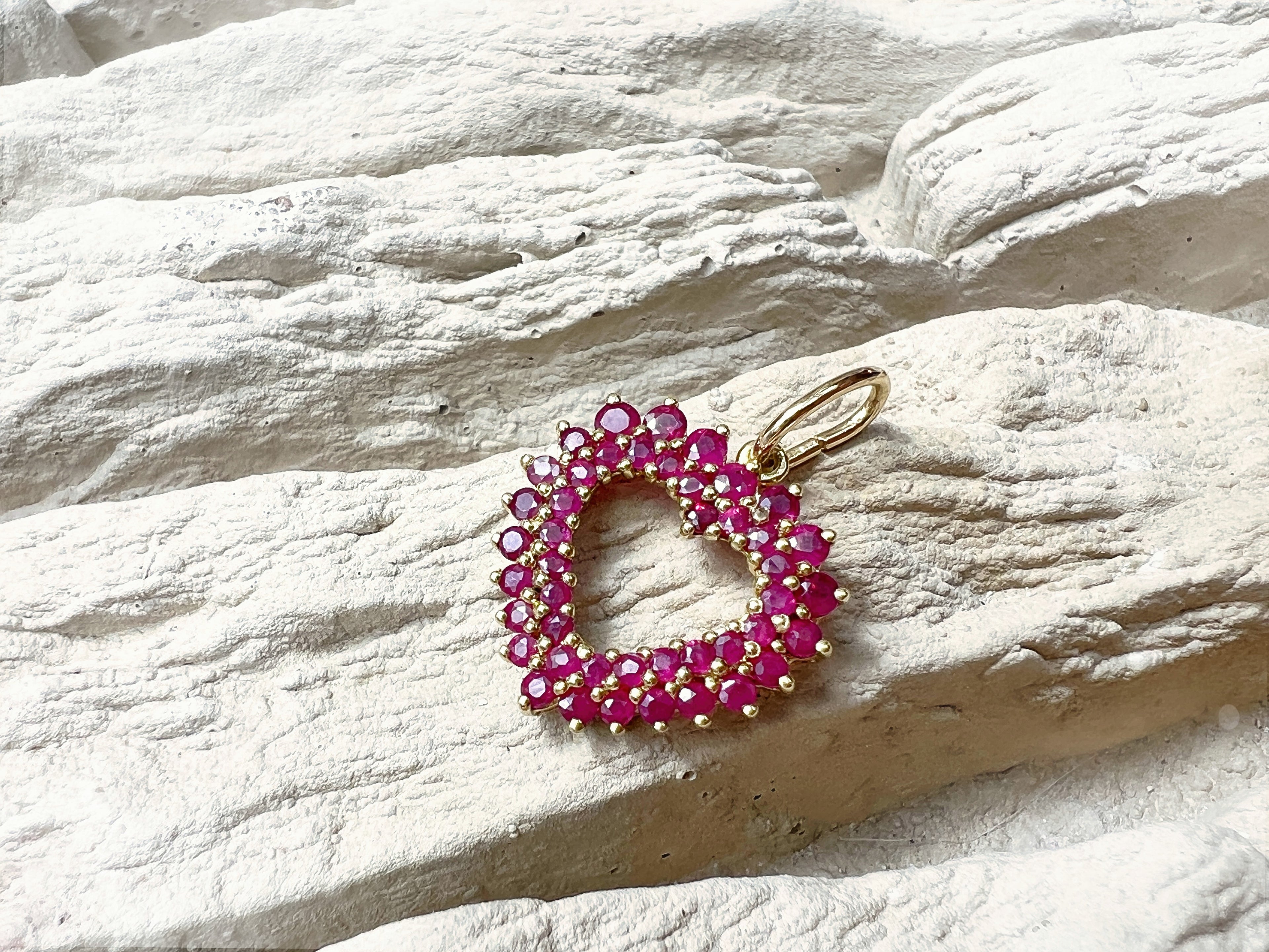 HERZ Anhänger  "Rubinlicht" – 750er Gold - Symbol der Liebe - UNIKAT