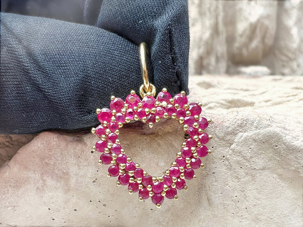 HERZ Anhänger  "Rubinlicht" – 750er Gold - Symbol der Liebe - UNIKAT