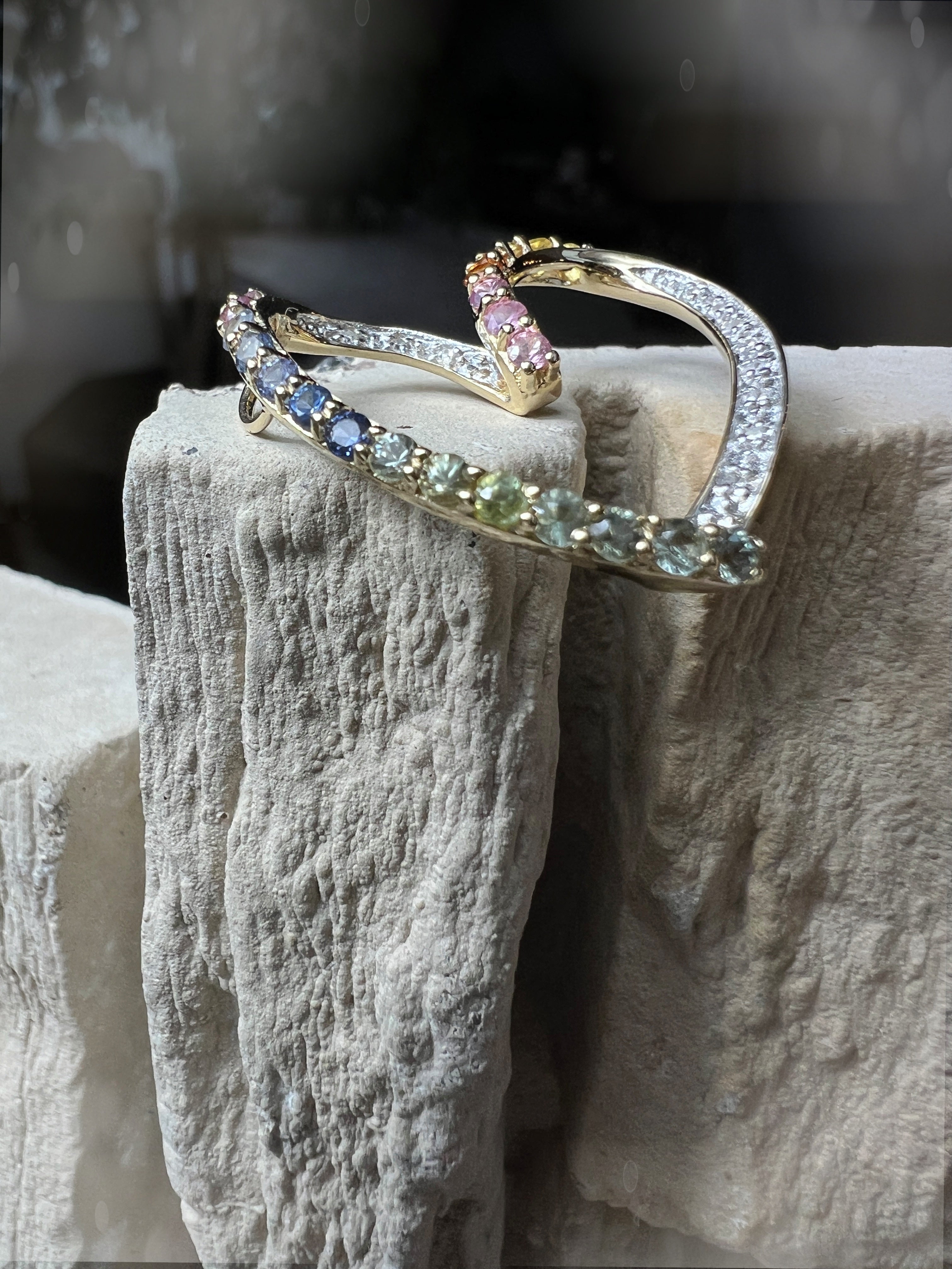 HERZ Anhänger aus 585er Gold - Diamanten & Edelsteine – Kraft, Eleganz, Liebe