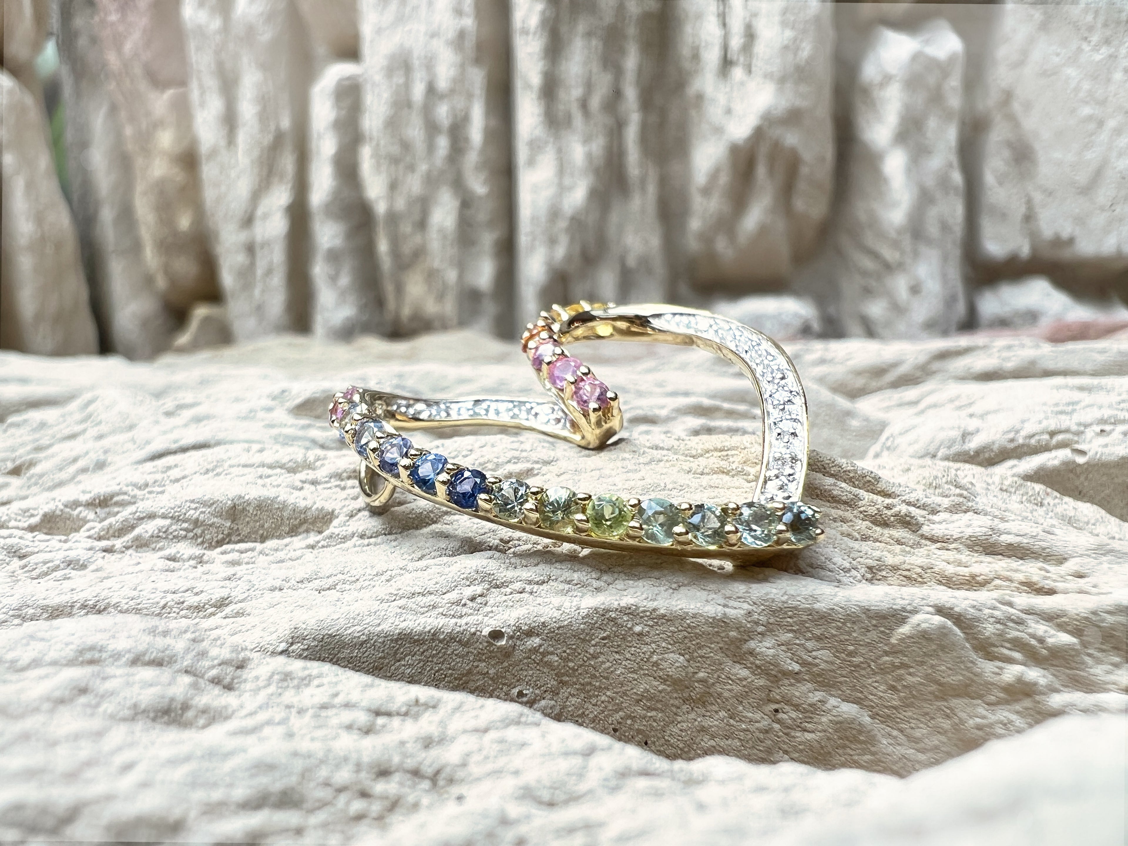 HERZ Anhänger aus 585er Gold - Diamanten & Edelsteine – Kraft, Eleganz, Liebe