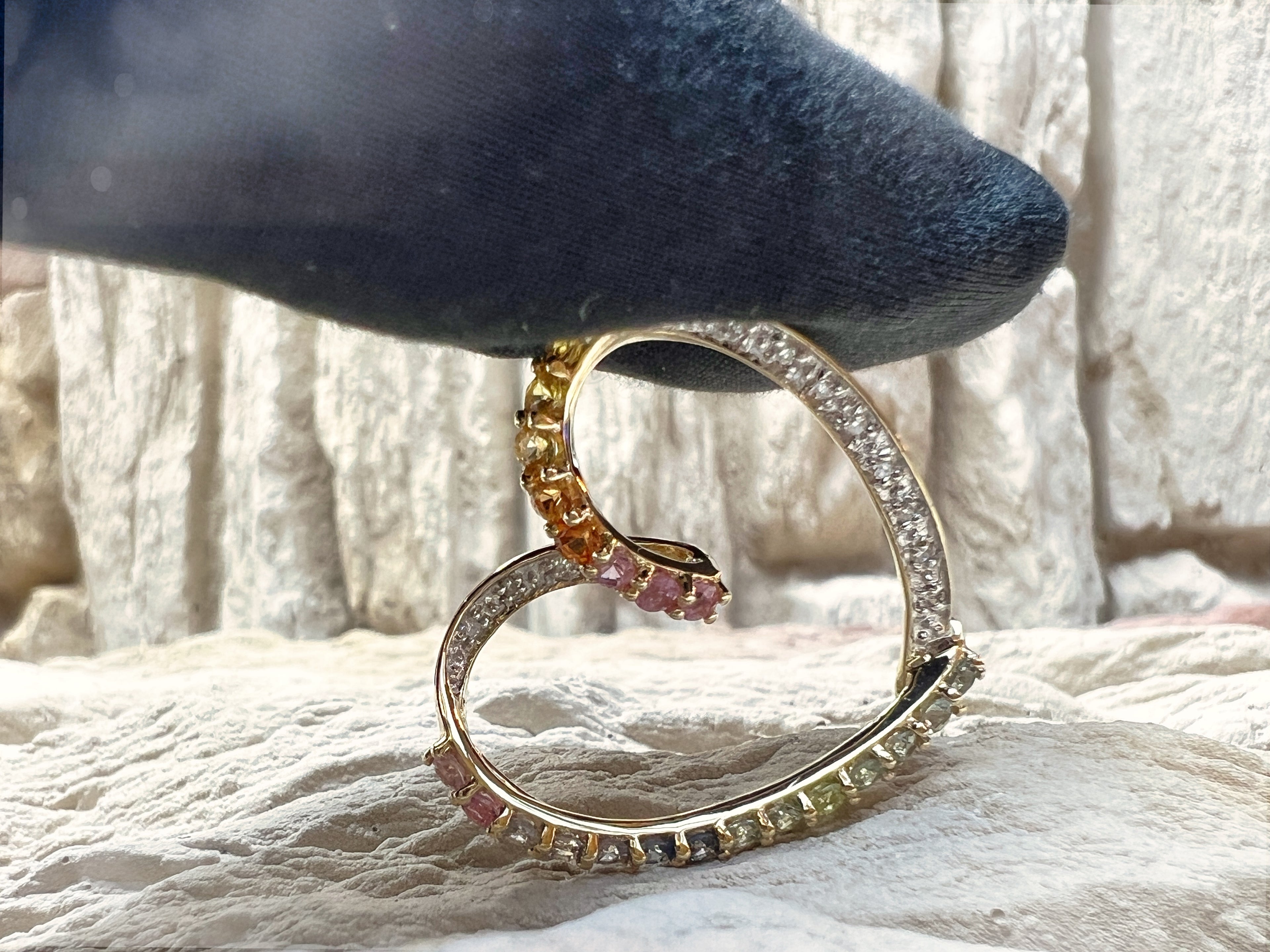 HERZ Anhänger aus 585er Gold - Diamanten & Edelsteine – Kraft, Eleganz, Liebe