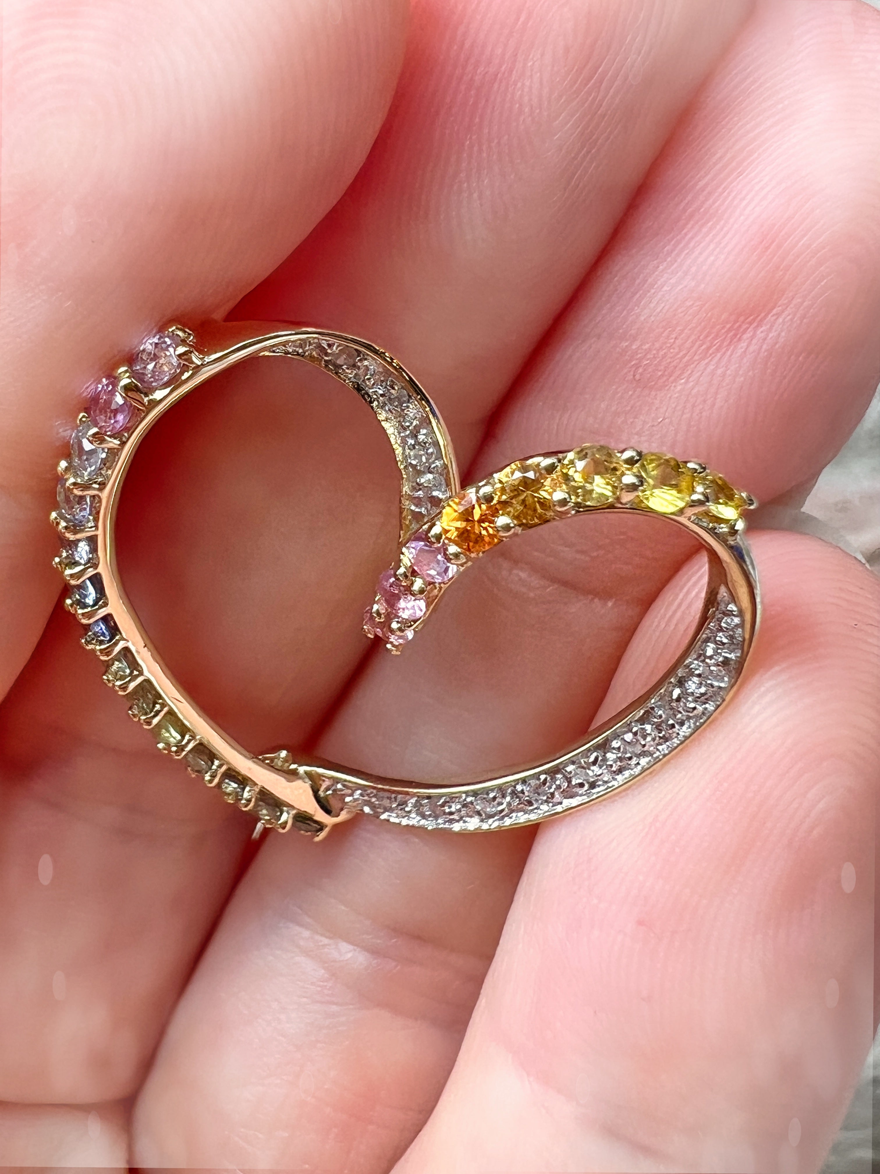 HERZ Anhänger aus 585er Gold - Diamanten & Edelsteine – Kraft, Eleganz, Liebe