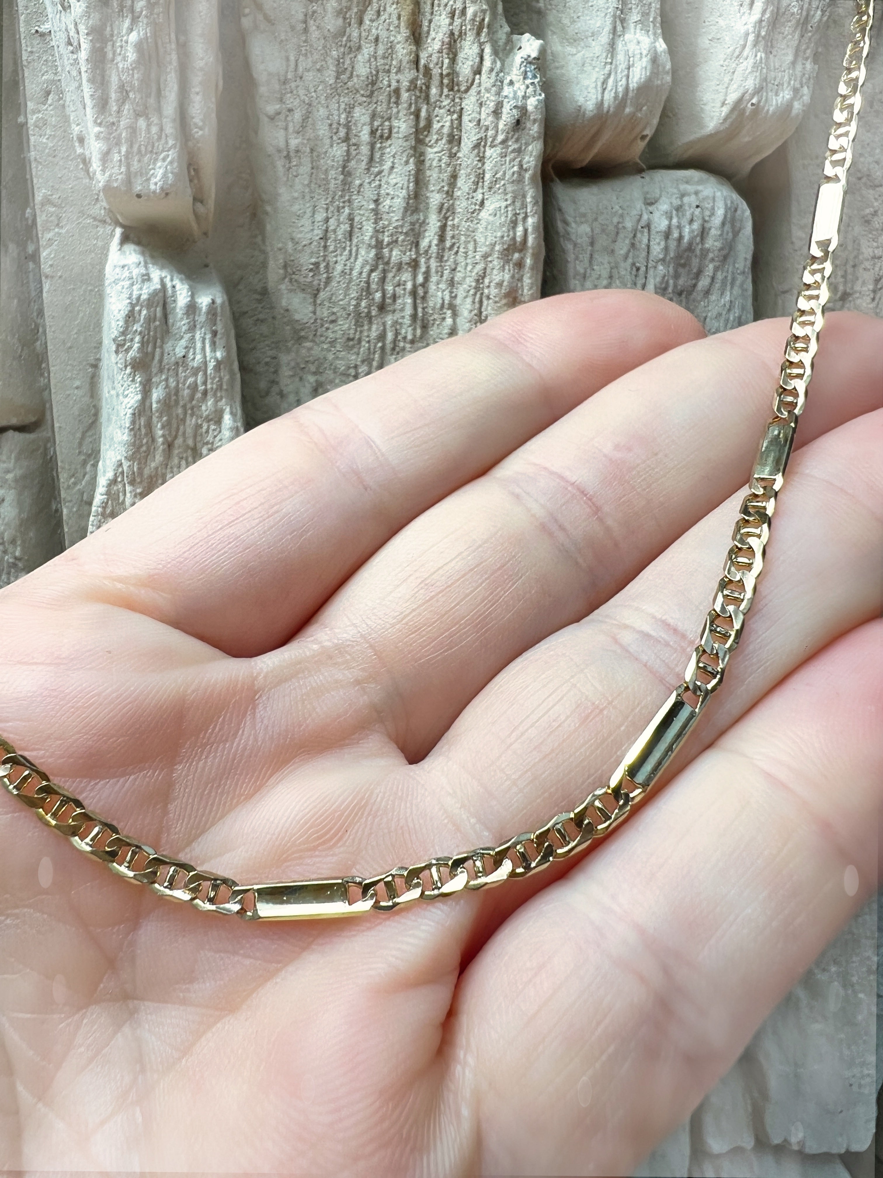 Halskette/Gliederkette aus 333er Gold - Länge: 53 cm - Breite: 3 mm - Gewicht: 8 Gramm