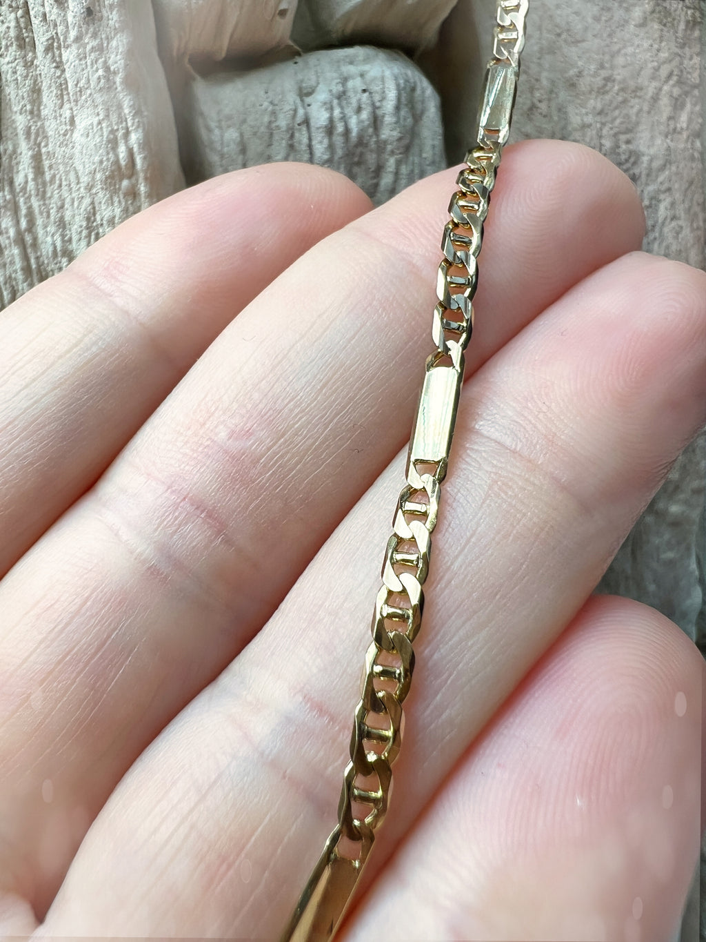 Halskette/Gliederkette aus 333er Gold - Länge: 53 cm - Breite: 3 mm - Gewicht: 8 Gramm