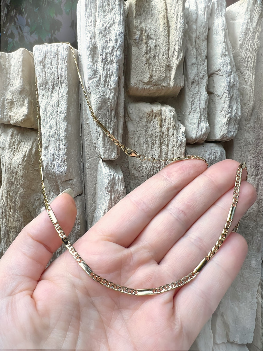 Halskette/Gliederkette aus 333er Gold - Länge: 53 cm - Breite: 3 mm - Gewicht: 8 Gramm