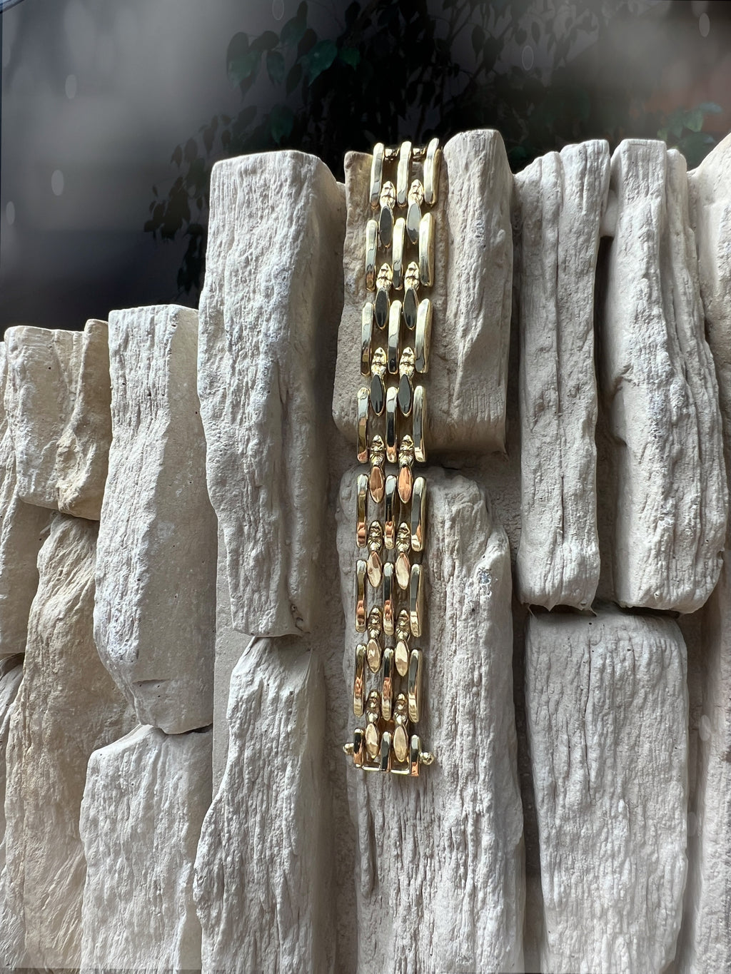 Massives 585er Goldarmband - Länge: 19 cm - Breite: 13 mm - Gewicht: 20,5 Gramm