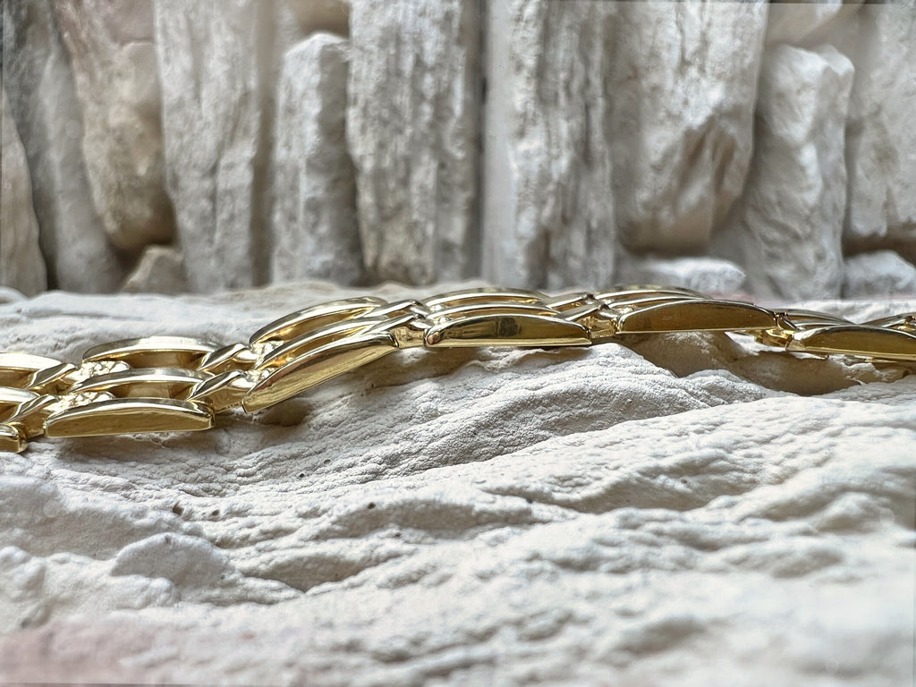 Massives 585er Goldarmband - Länge: 19 cm - Breite: 13 mm - Gewicht: 20,5 Gramm